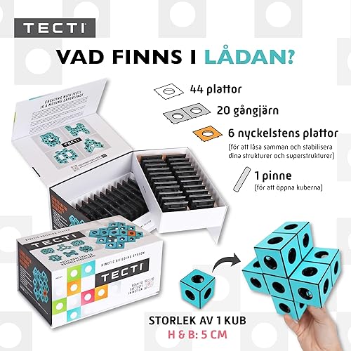 Miniatura 4 de TECTI Sistema de construcción cinética, juguete ecológico de creatividad atómica, consta de cubos interconectados en 3 dimensiones, se transforma en