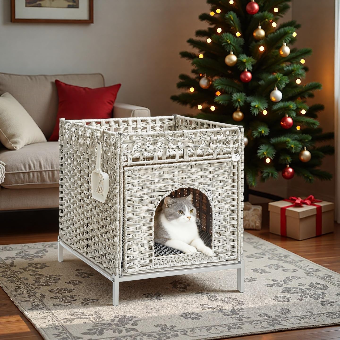 Homegroove Katzenschrank für Katzentoilette, Grau