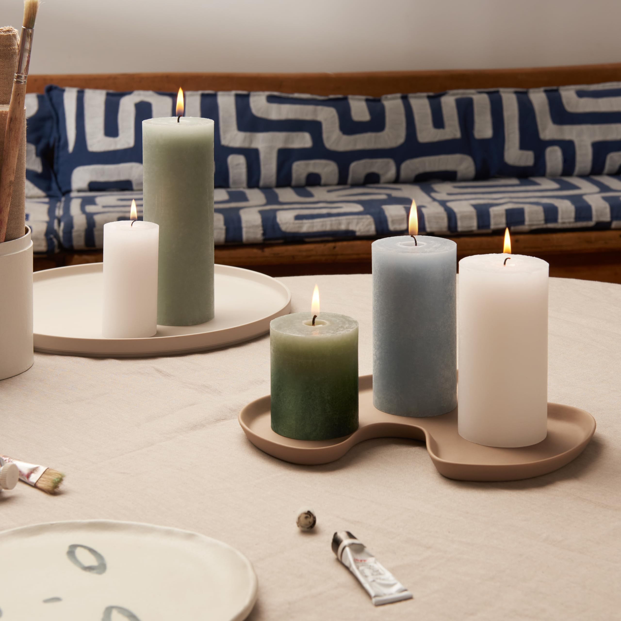 Badidi | Candele Bianche A Pilastro | Set Di 3 - Foto 5