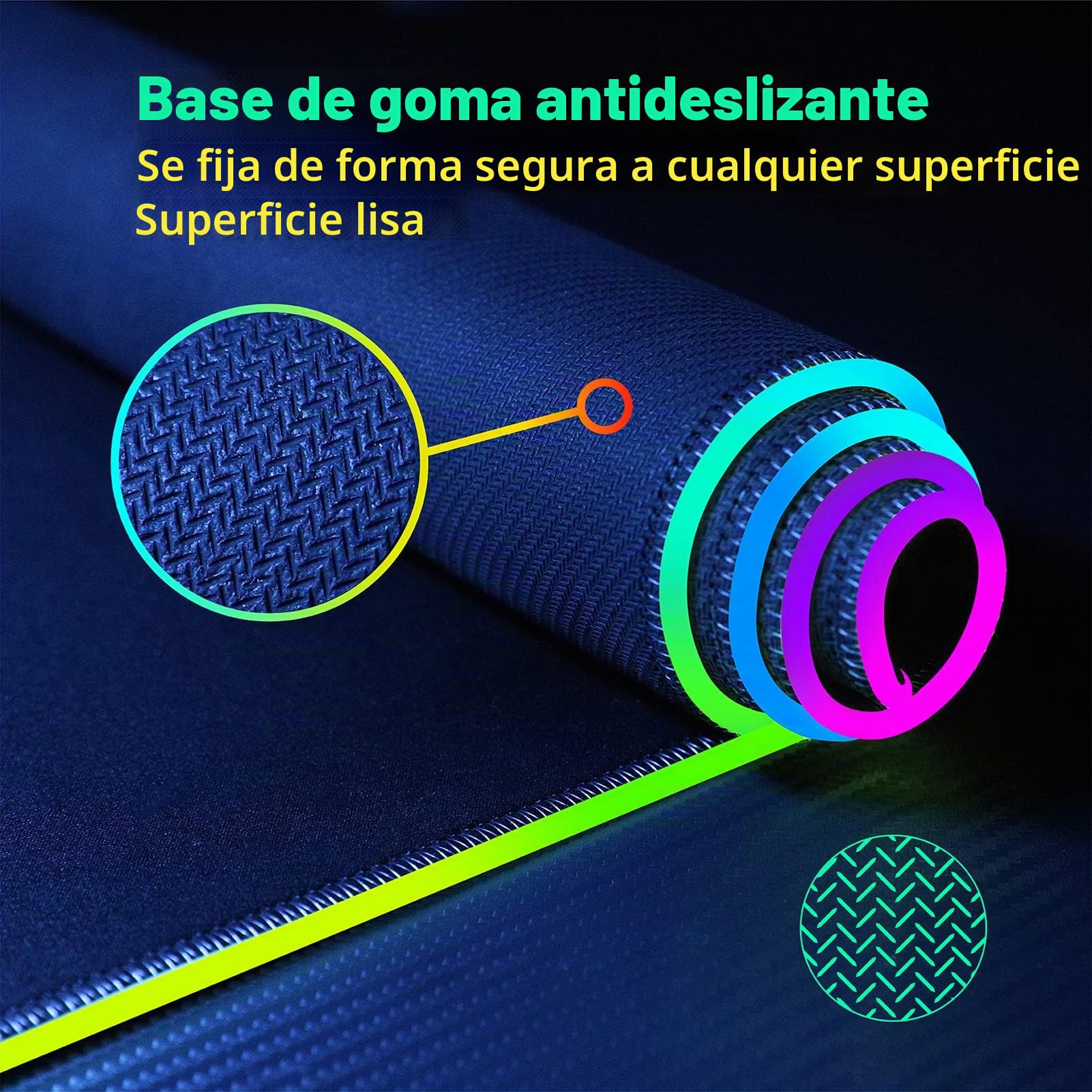 GIM 10W Wireless Charger Extended RGB Mouse Pad, Antideslizante Base de Goma 10 Modos de iluminación 4mm Ultra Grueso para Samsung Galaxy S10/S9/S8 Plus Note 9/8 iPhone 8/X/XR/XS/11/11 Pro