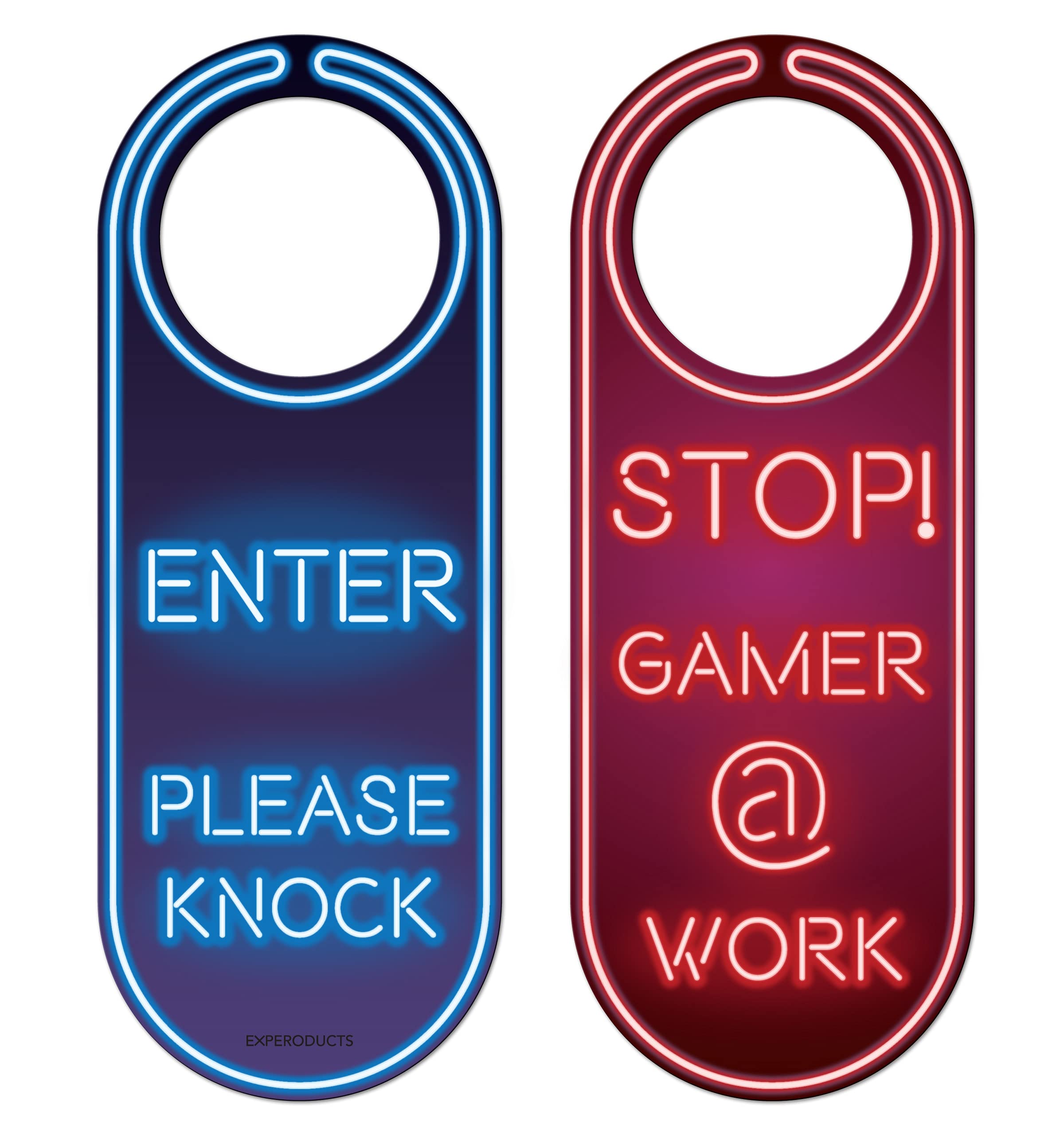 EXPERODUCTS Gamer Do Not Disturb Door Hanger Double Sided Sign for Personal Room (Neon)