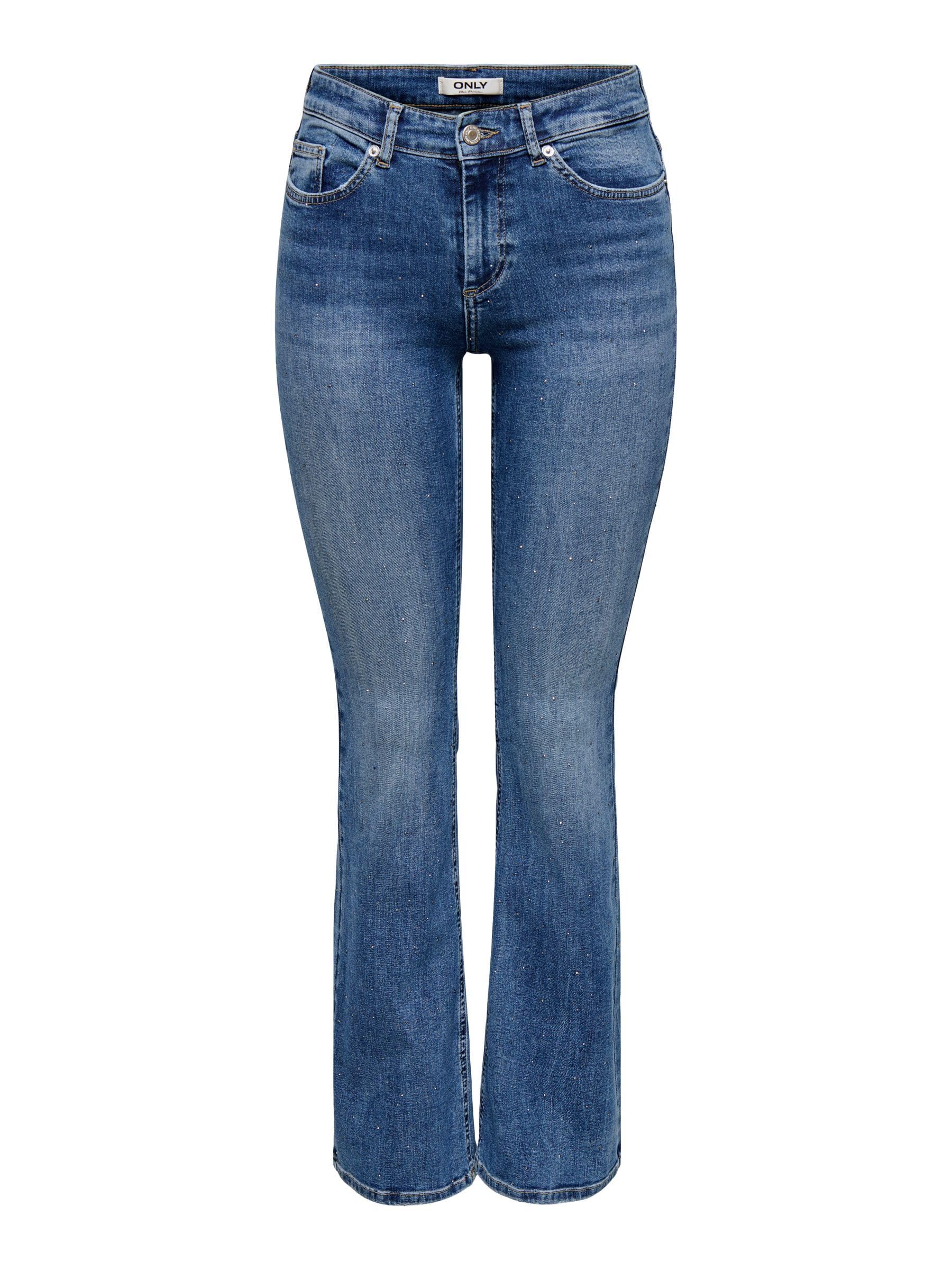 ONLY Damen Onlblush Mid Flared DNM Rea260 Noos Only Female Flared Fit Jeans Onlblush Mittlere Taille Flared Jeans