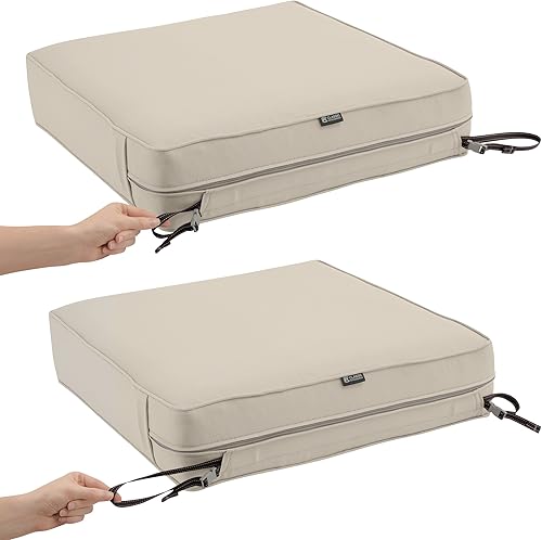 Miniatura 12 de Classic Accessories - Funda de cojín Montlake para banca de patio, Beige antiguo
