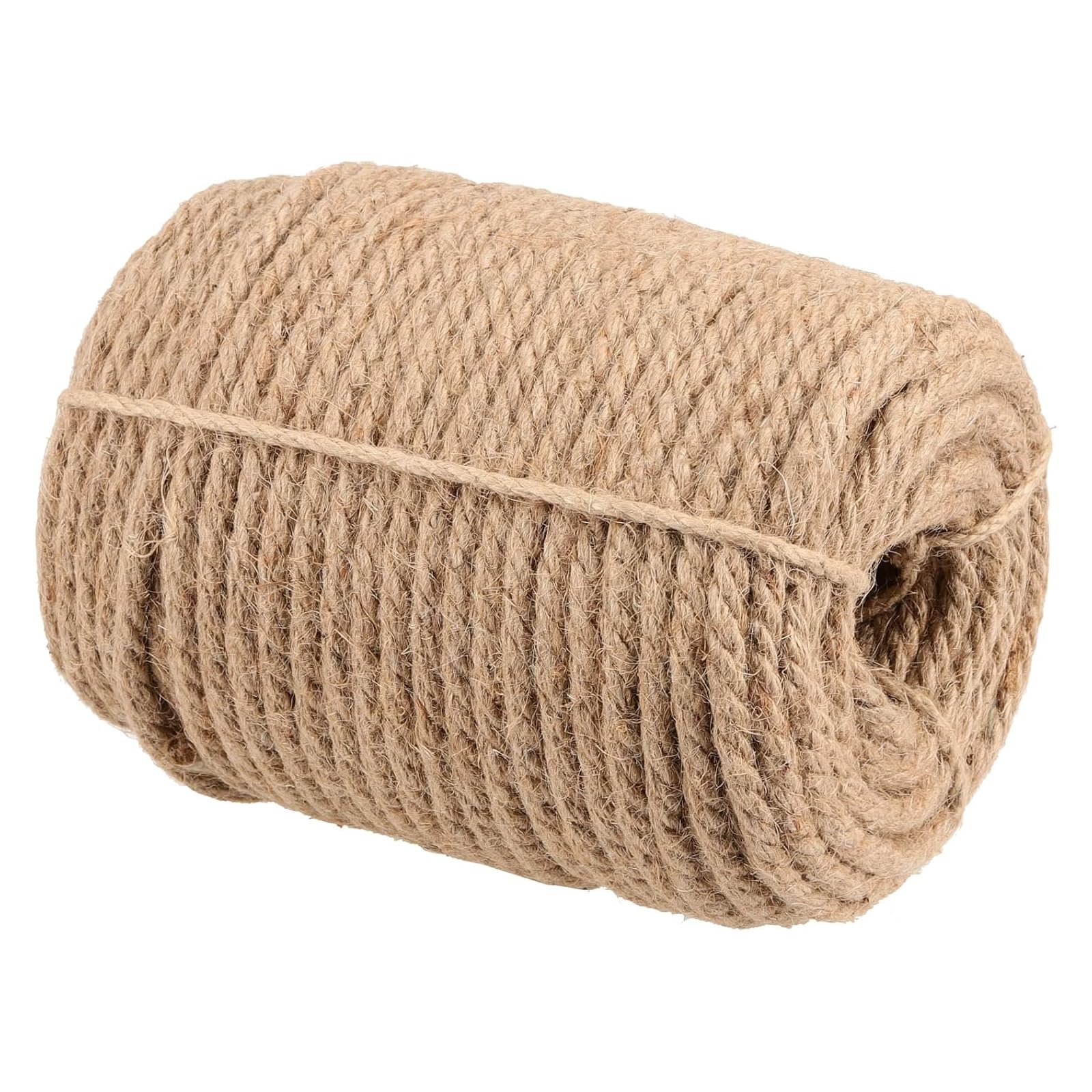 Meidansini 10mm Jute Rope, 32.8 Feet Natural Hemp Rope For Crafts, Porch Swing, Decor, Railing