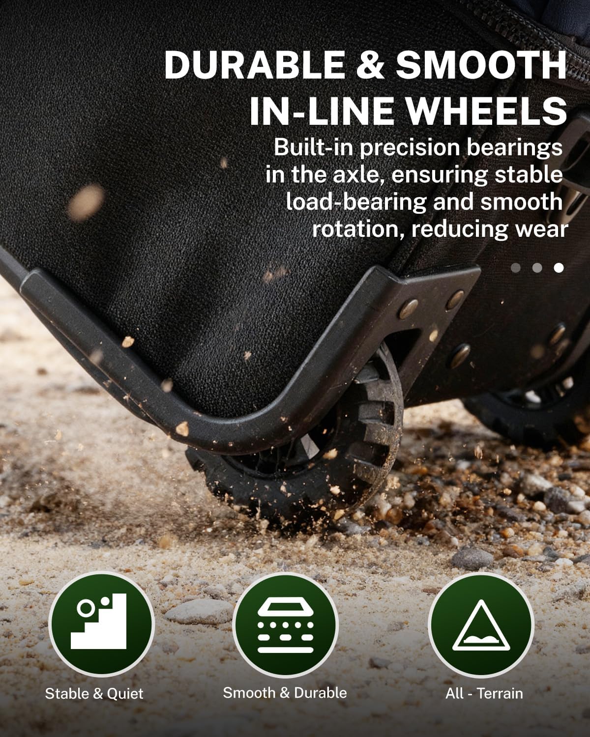 Gonex Rolling Duffle Bag with Wheels, Water-repellent 30 inch Nylon Large Wheeled Travel Duffel Luggage with TSA Lock & Telescopic Handle 100L, Green - Image 3