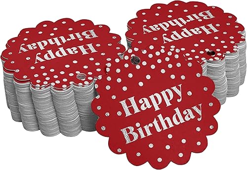 Miniatura 140 de Etiquetas colgantes para botellas de feliz cumpleaños, paquete de 100 unidades Blanco,Aqua Blue,Negro,Azul,Azul turquesa oscuro,Rosa