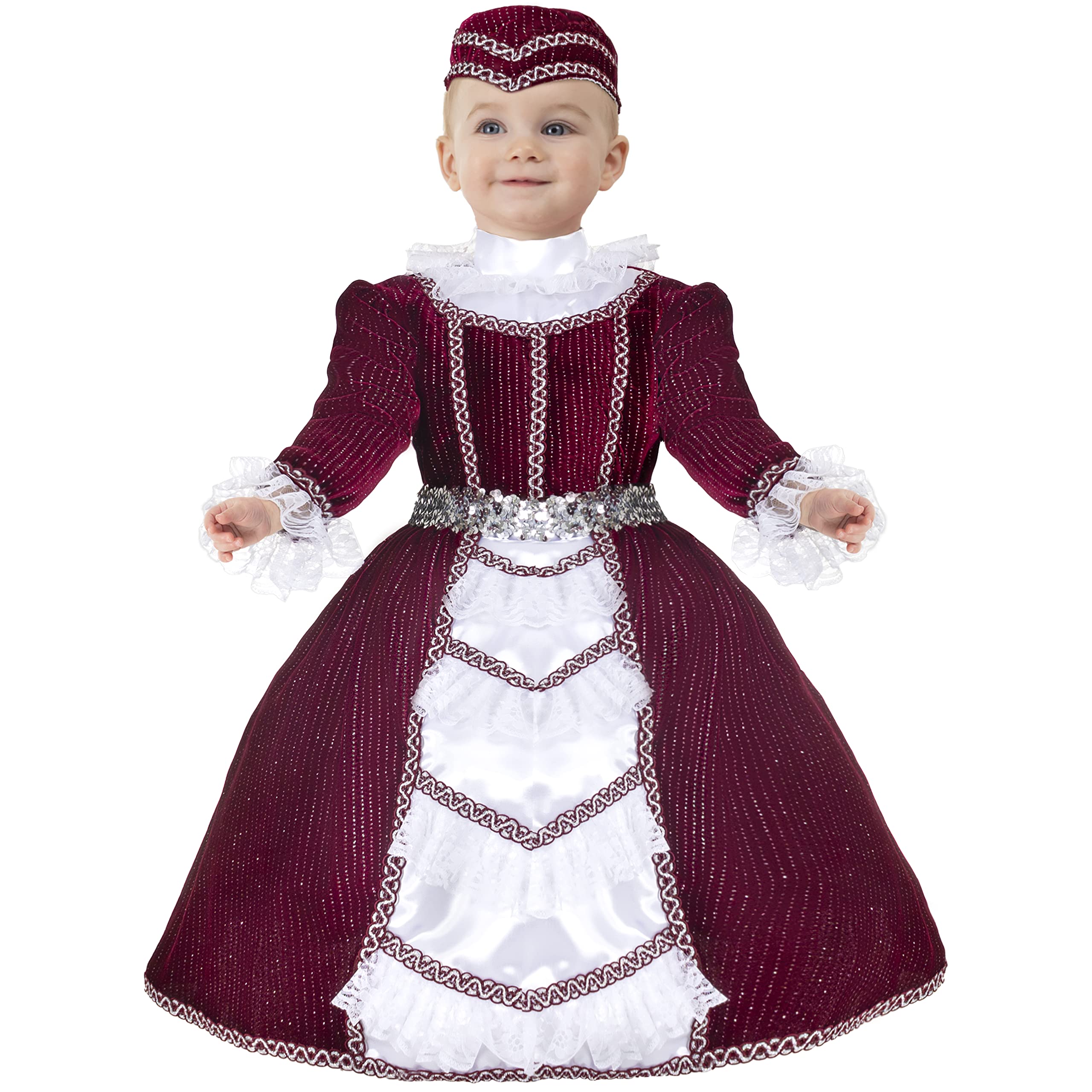 Pegasus Costume da Marchesina in Velluto Prima Infanzia Carnevale (25/36 Mesi)