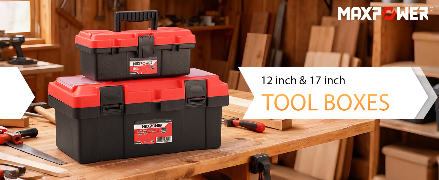 Amazon.com: MAXPOWER 2-Piece Plastic Tool Box Set, 12-inch Mini