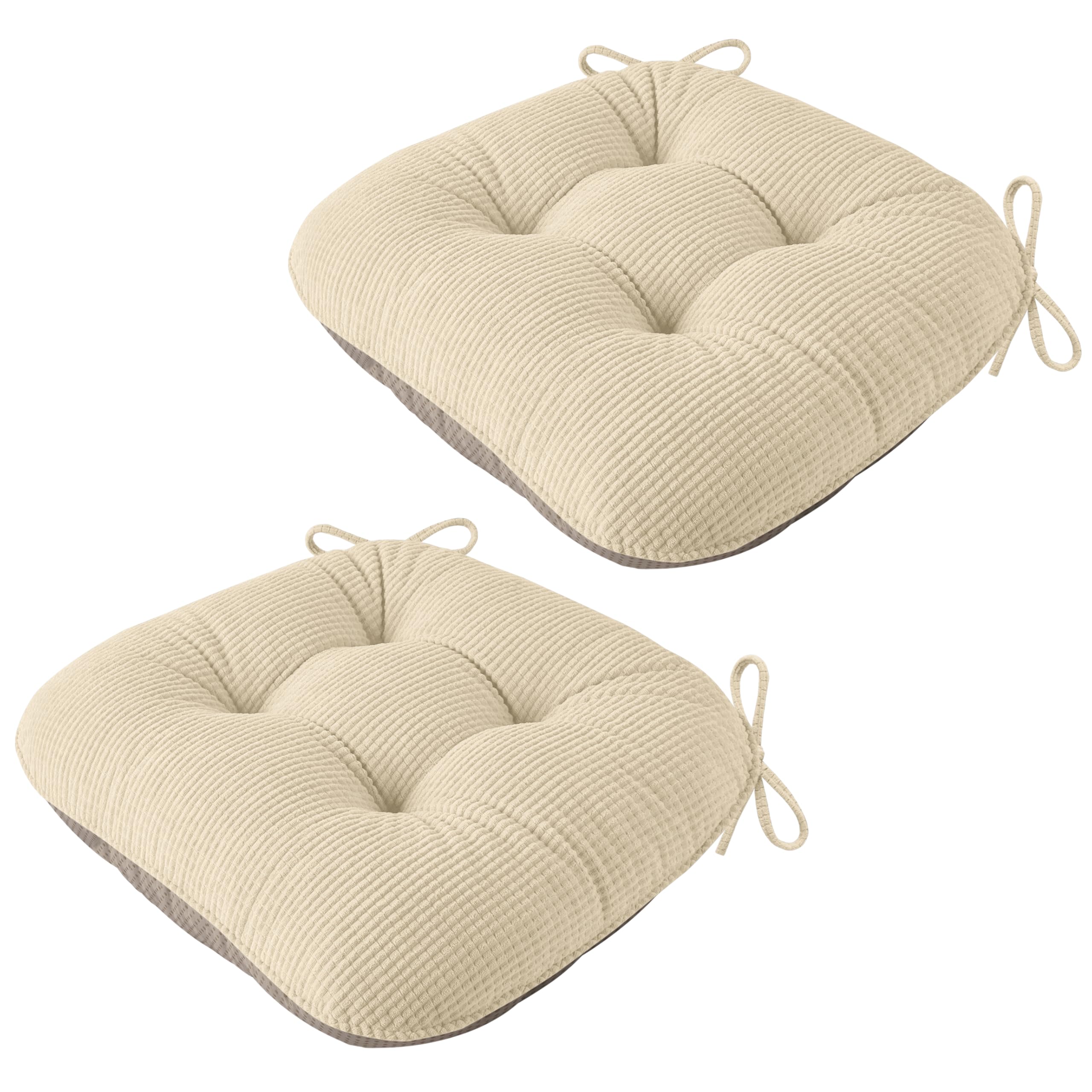 AddGrace Chair Cushions for Dining Chairs 18 ×18 Seat Cushion 2Pcs White