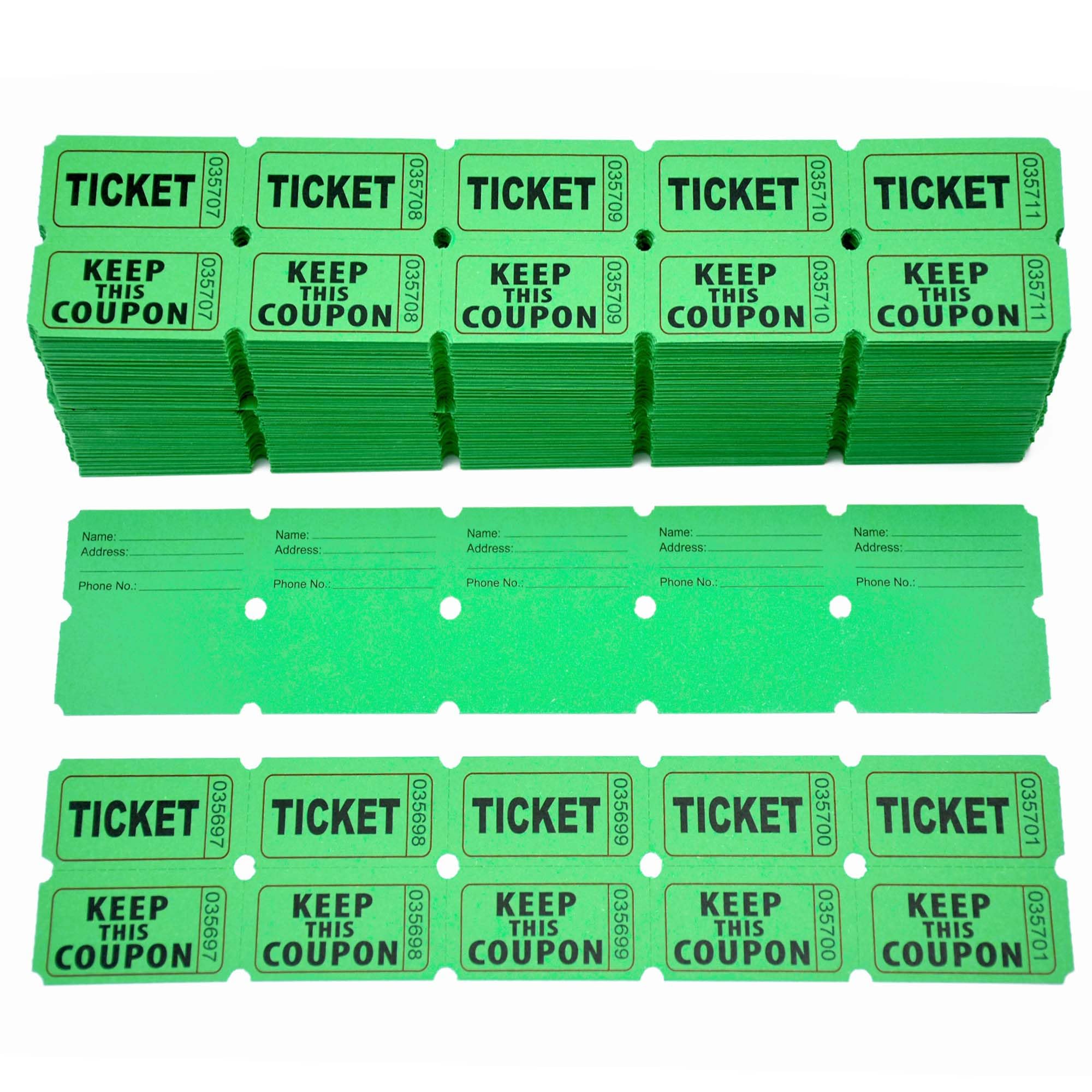 Homrelaxy 2000 Pcs 1000 Pairs Raffle Tickets, 50/50 Double Raffle Tickets