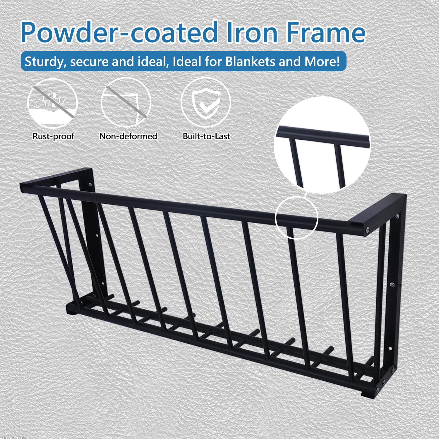 2Pcs Wall Mount Hay Rack, 40'' Long Livestock Hay Feeder with 25 Gallon Capacity, Carbon Steel Hay Feeder for Sheep, Goats, Horses, Indoor Outdoor Uses - image 7