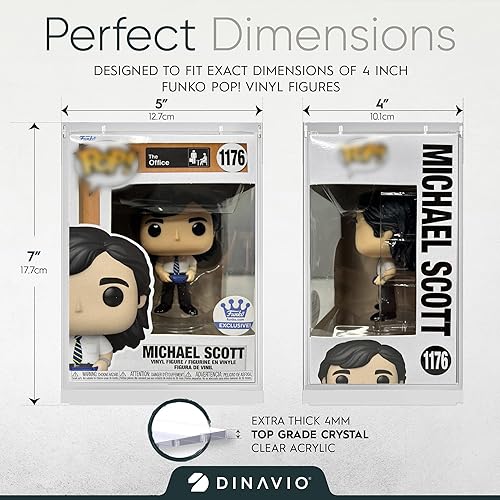Miniatura 2 de Funko Pop Protector  vitrina de acrílico  Diseño apilable resistente  Estuche de 0.157 in para figuras de vinilo de 4 pulgadas  Base blanca