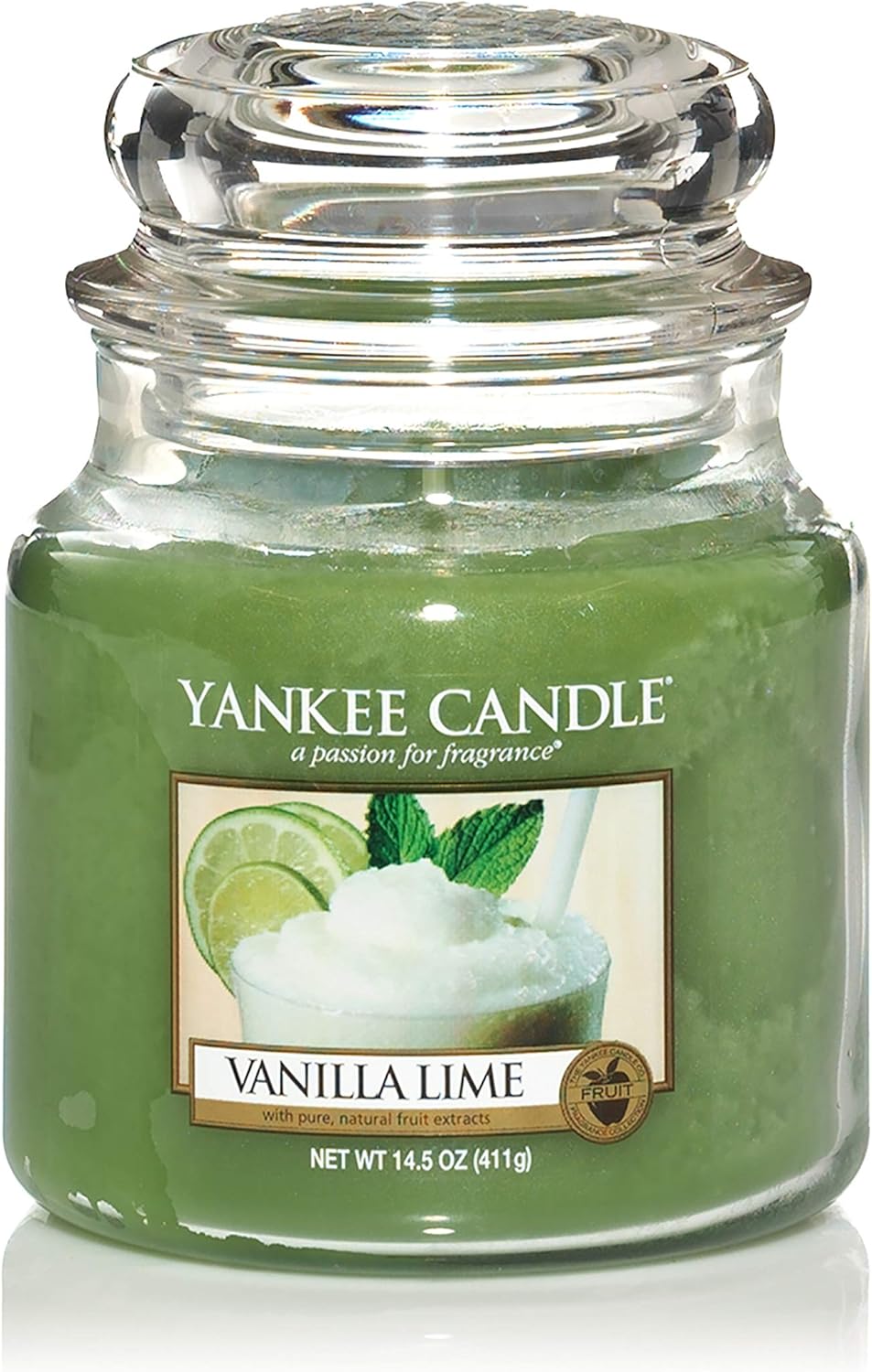 Yankee Candle Scented Candle Vanilla Lime Medium Jar Candle Burn