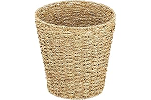 mDesign Boho Double Woven Small Seagrass Wastebasket
