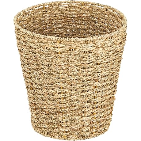 mDesign Boho Double Woven Small Seagrass Wastebasket