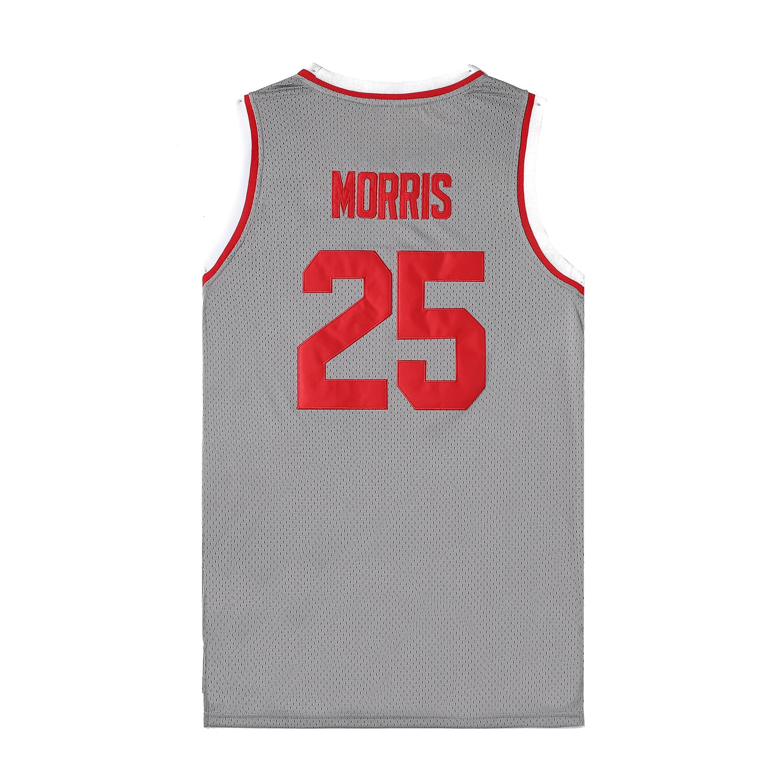 Men's #25 Morris Vintage Throwback Basketball Jersey Top Stitched (US, Alpha, XX-Large, Regular, Regular, Gray)