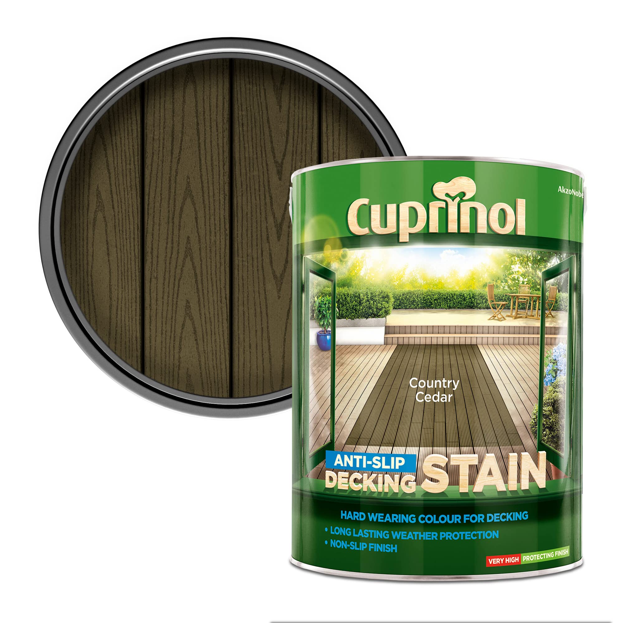 (Country Cedar) Cuprinol Anti-Slip Decking Stain 5L 5010212557563