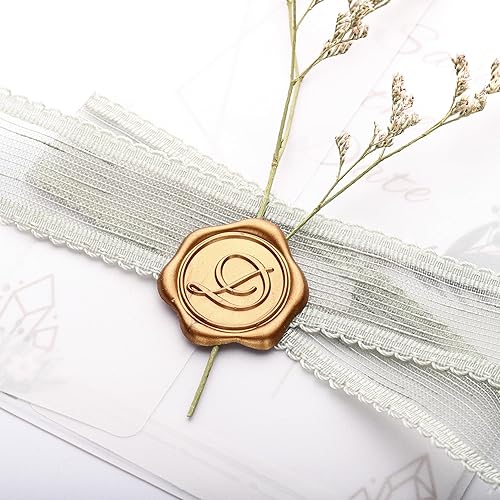 Miniatura 5 de Yoption Calcomanías adhesivas de cera con letra del alfabeto D, paquete de 100 calcomanías para sellos de cera de letras, sellos de sobre,