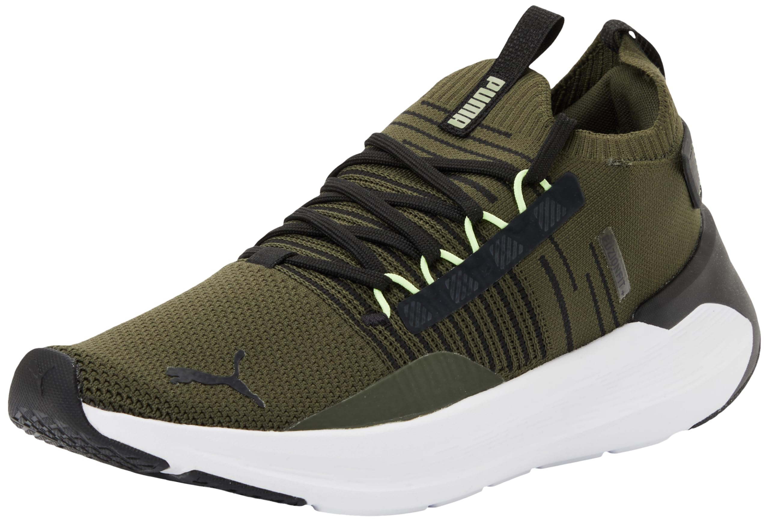 Puma Unisex Softride Symmetry Fuzion LsRoad Laufschuh, Dark Olive Puma Schwarz Fizzy Light, 42.5 EU