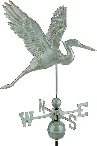 Good Directions Veleta de garza azul agraciada, cobre verde azul