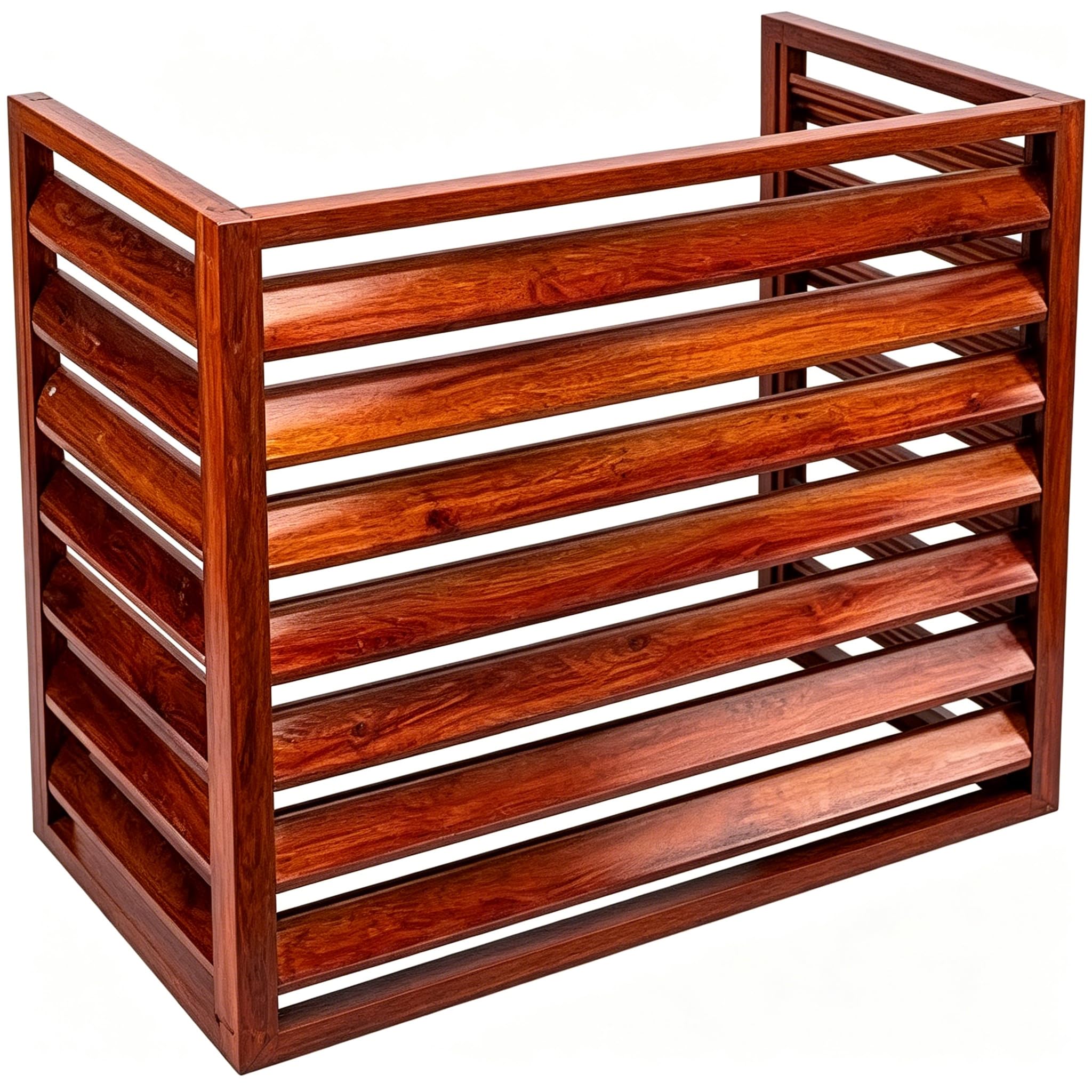 Open style air conditioner fence without top cover, outdoor air conditioning unit covers, high ventilation aluminum frame, anti leaf animal, stable for balcony exterior wall 2~3HP(Red,110×60×80cm)