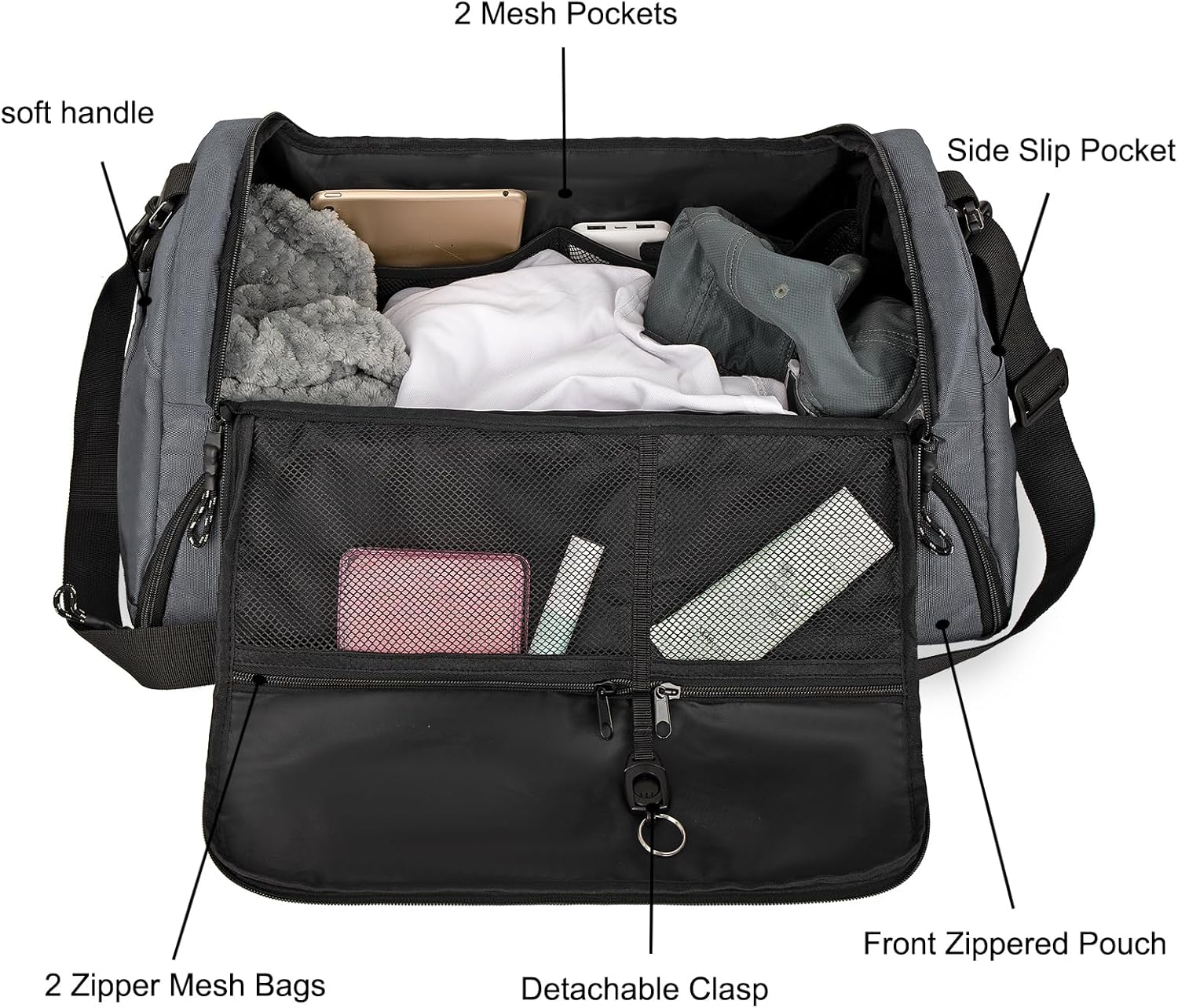 Gym Bag for Men,40L Large 3 in 1 Sports Duffle Bag with Shoes Compartment and Wet Pocket,Travel Backpack Weekender Overnight Bag for Travel, Gym, Sports