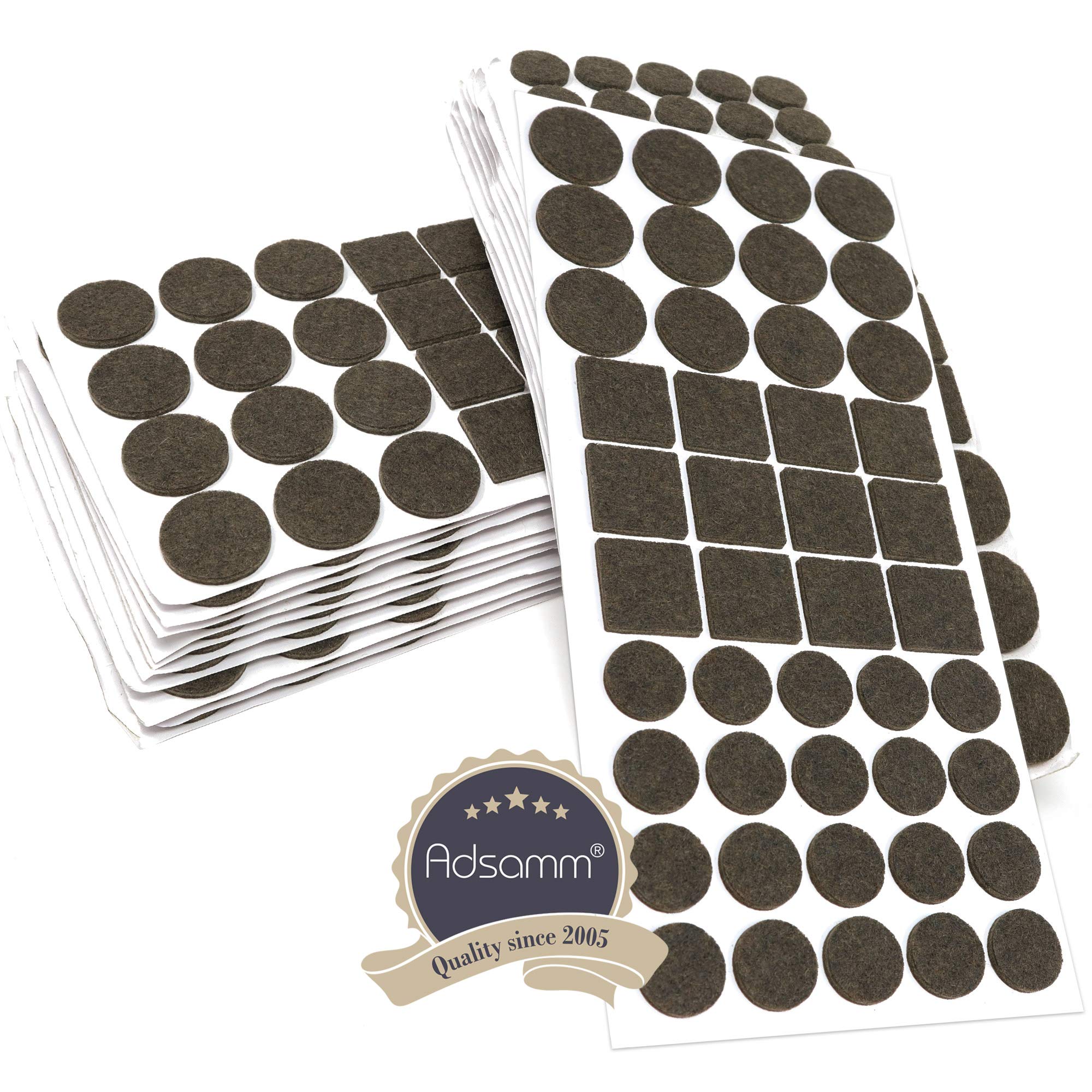 Adsamm 880 x self-Adhesive Felt Pads Brown 0 79 20 mm 1 1 28 mm 0 98x0 98 — view 2