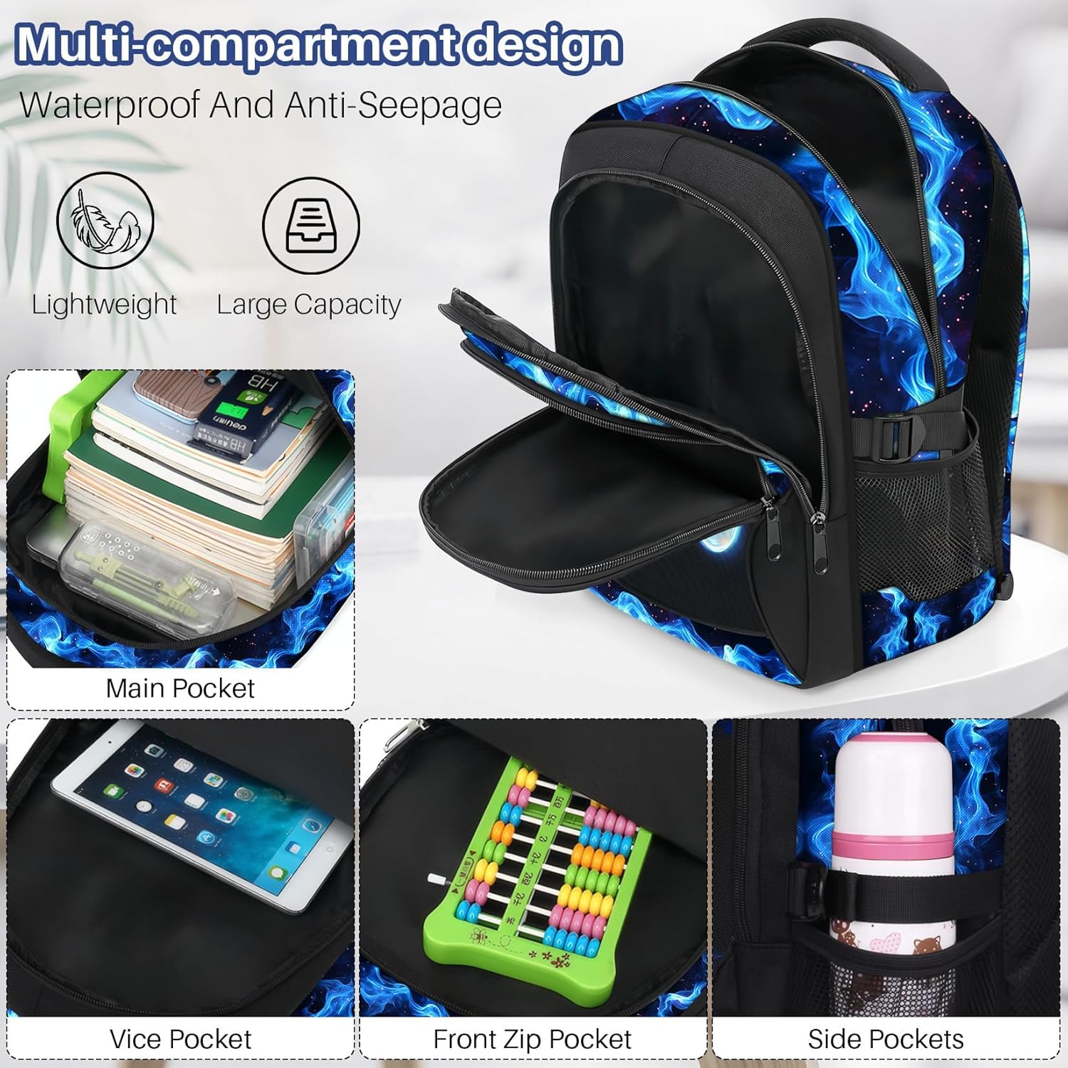 Kids Backpack for Boys - Gamer Boys Backpacks for Kids Teens Elementary Middle School, 17″ Large Capacity Students Bookbag, Perfect for Travel and School - Image 4