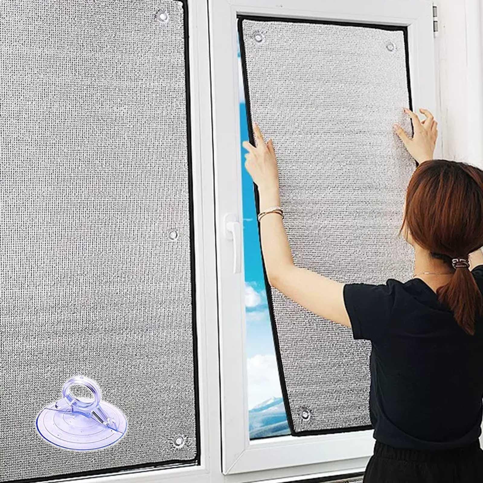 Sun Blocker Reflective Window Film,8mm Double Side Aluminium Foil Insulation Film,Full Blackout Privacy Window Tint Film,Sunroom Skylight Anti Uv Window Sticker,Customizable,W×H-60 * 180cm(24 * 71in)