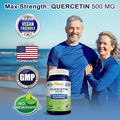 Miniatura 3 de Suplemento Quercetina 500 mg  200 Cápsulas  Quercetina Dihidrato para ayudar la salud cardiovascular  píldoras complejas en polvo de máxima fuerza