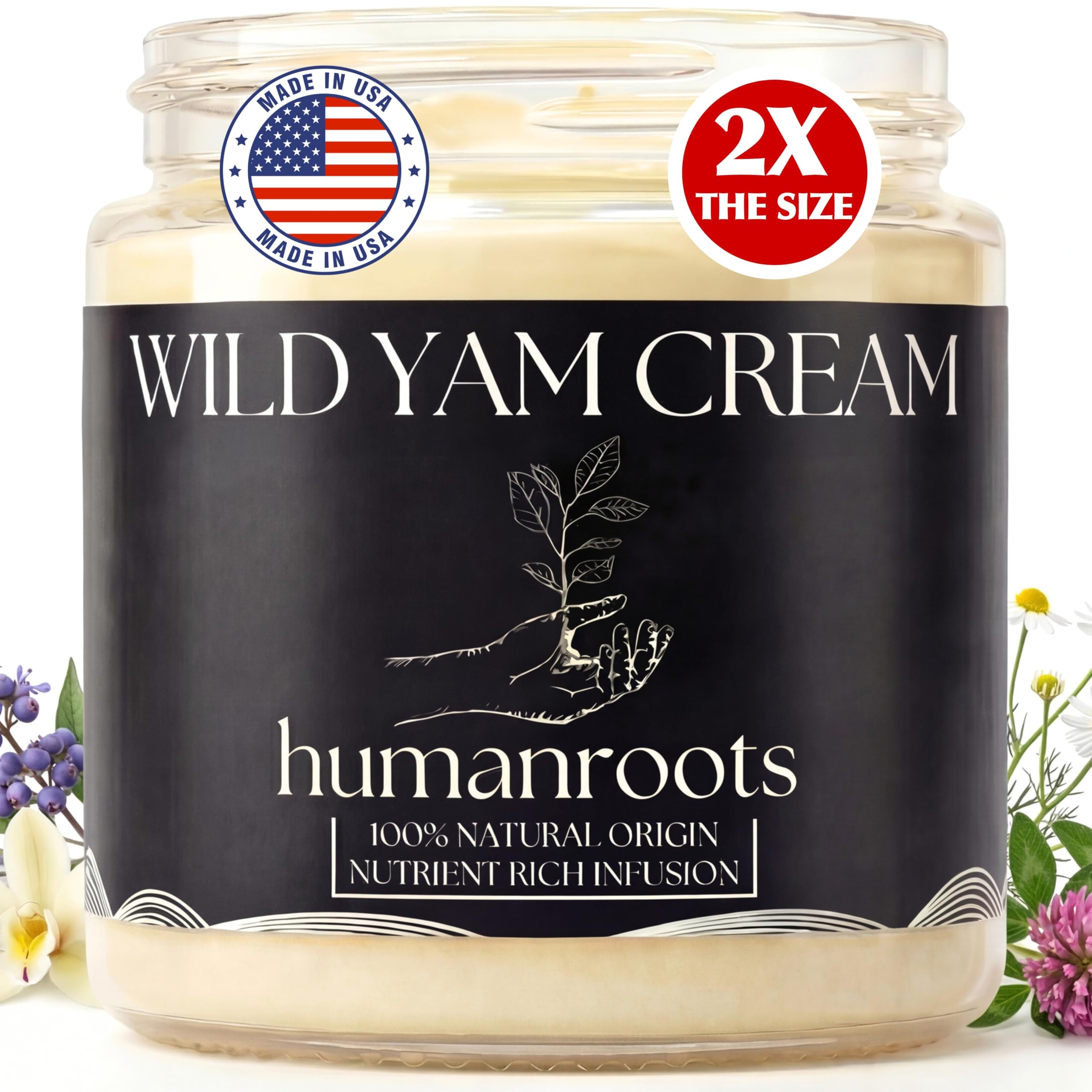 Wild Yam Cream - Menopause and PMS Support for Women, 4 oz (Vanilla Lavender), Organic Wild Yam Cream for Balance - Made with Chaste Tree Berry and Red Clover