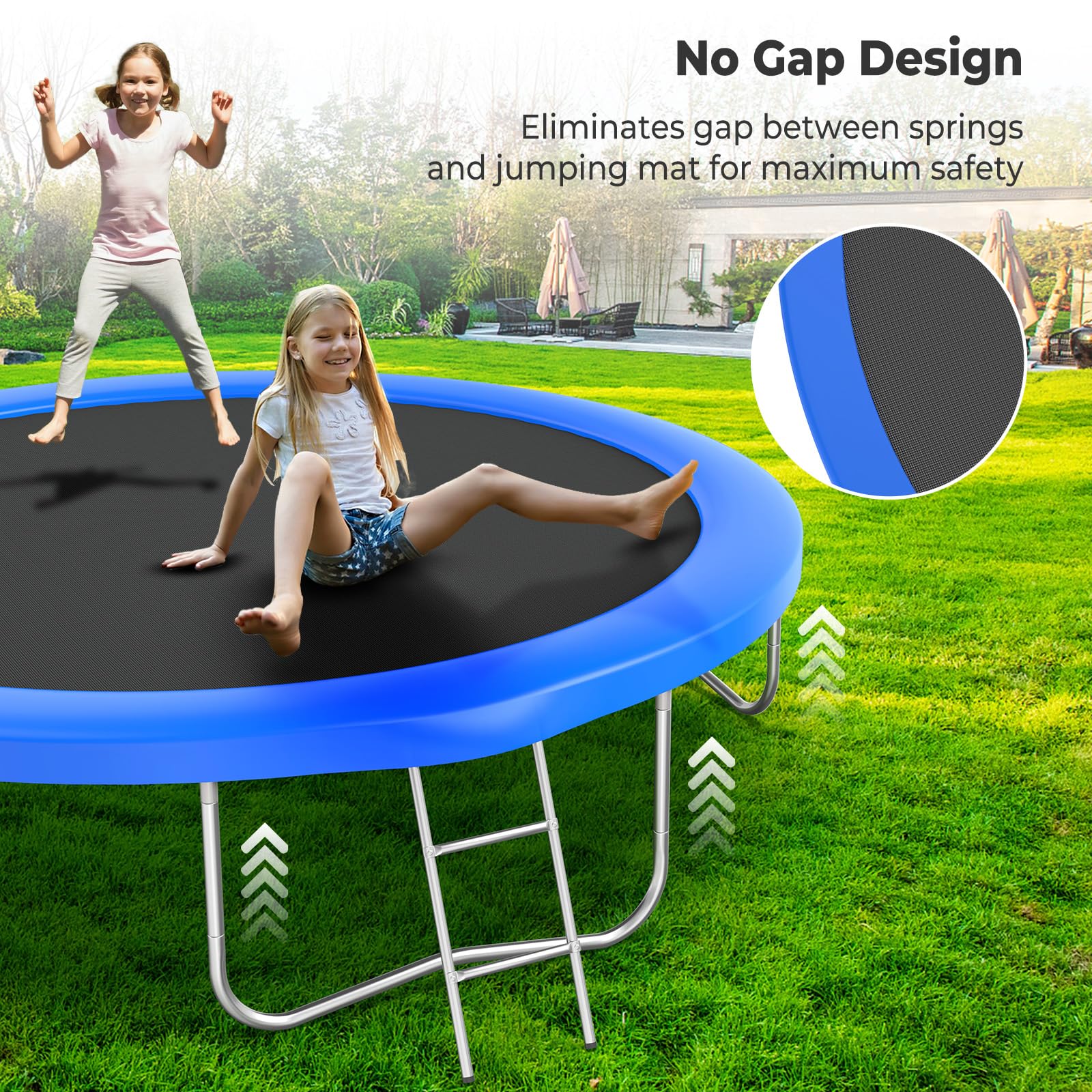 Upgraded 12FT Trampoline Outdoor for Kids and Adults, Outdoor Trampolines with Curved Poles, Pumpkin Trampoline with Basketball Hoop, Sprinkler, Stakes, Basketball, Light and Storage Bag
