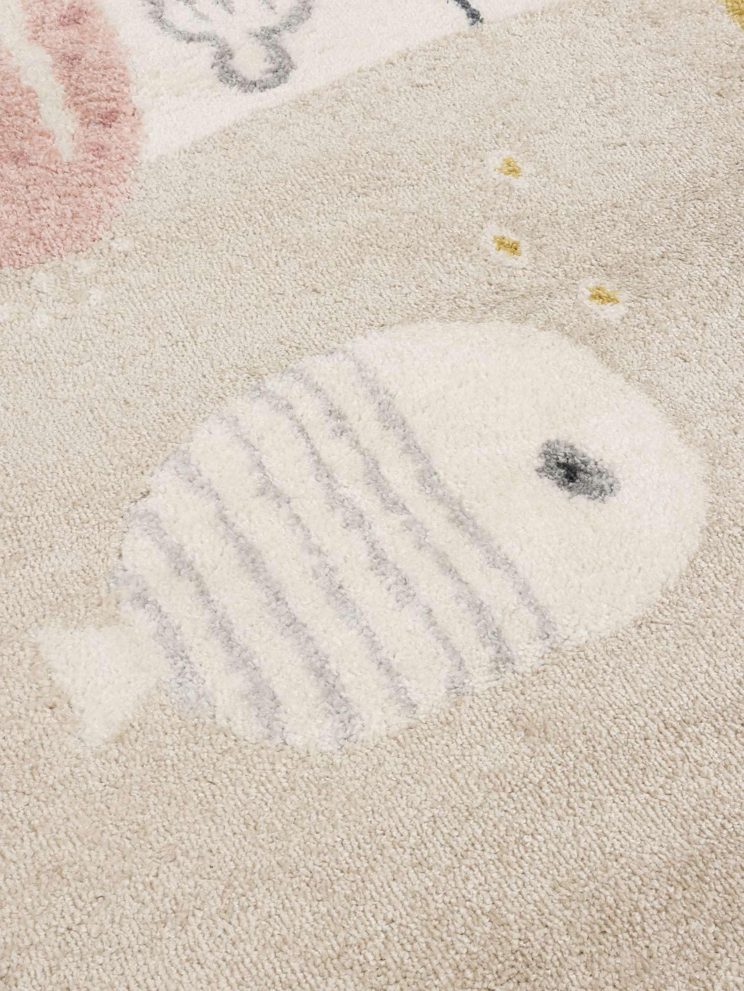 RugVista Octo Alfombra Infantil, Ø 150 cm, Rosa | Modernas, Niños, Redondo, Pelo medio, Limpieza en seco, Oeko-Tex 100, Sin productos químicos peligrosos, Cuarto del bebé