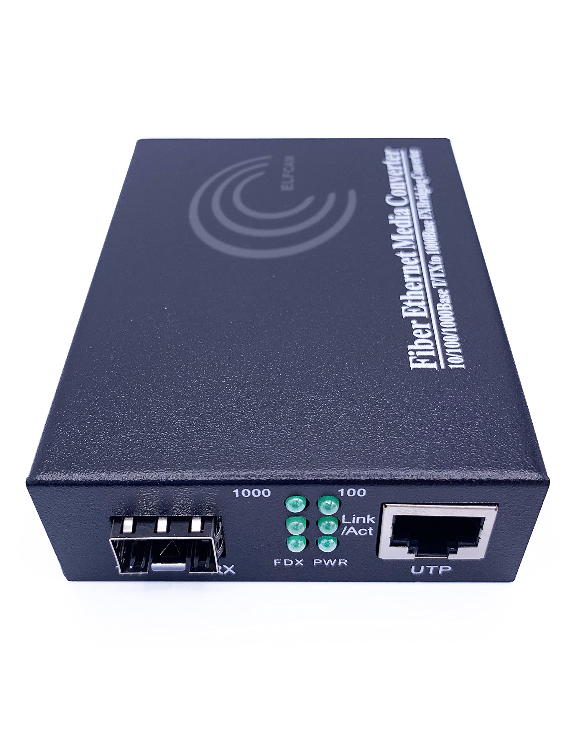 Elfcam® - Ethernet-Faser-Konverter, RJ45 Gigabit/Mini-GBiC SFP-Modul (1,25 G SFP Port) Multimode-Einzelmodus/0,55-20 km (1 Stück)