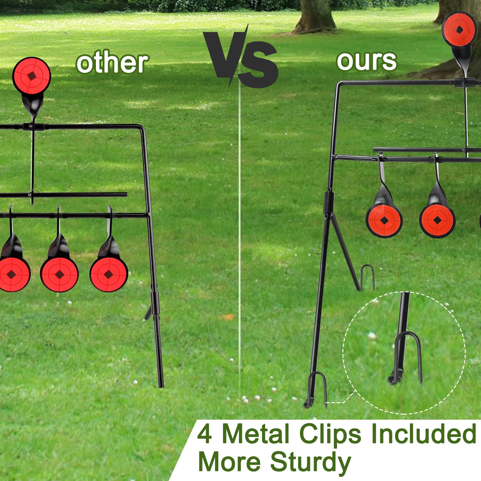 Guyuyii Resetting BB Gun Targets with Auto-Reset Mechanism – Ideal for Backyard, Range, Home, Outdoor Shooting Practice – Includes Bullseye Stickers for Target Practice, Plinking, Shooting Enthusiasts