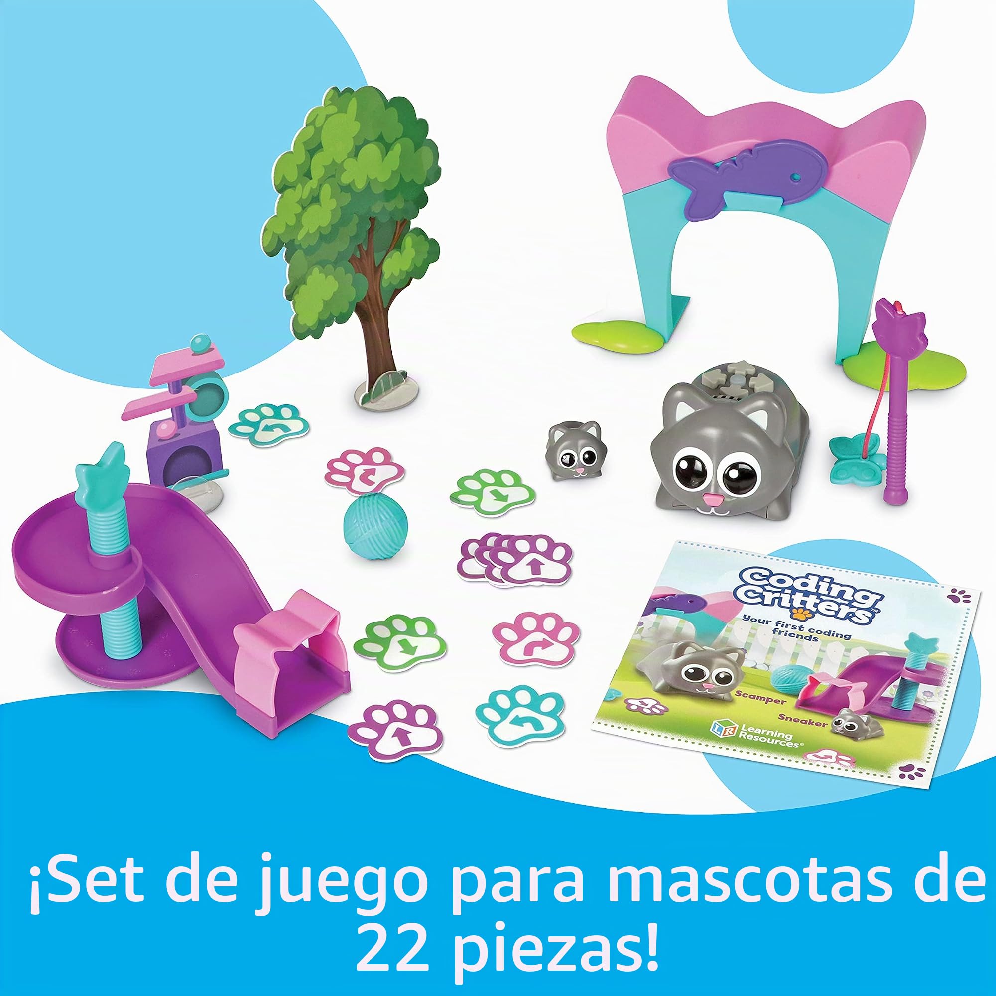 Learning Resources Animalitos codificadores : Scamper y Sneaker | Codificación para niños, juguetes electrónicos de aprendizaje y educación para preescolar STEM a partir de 4 años
