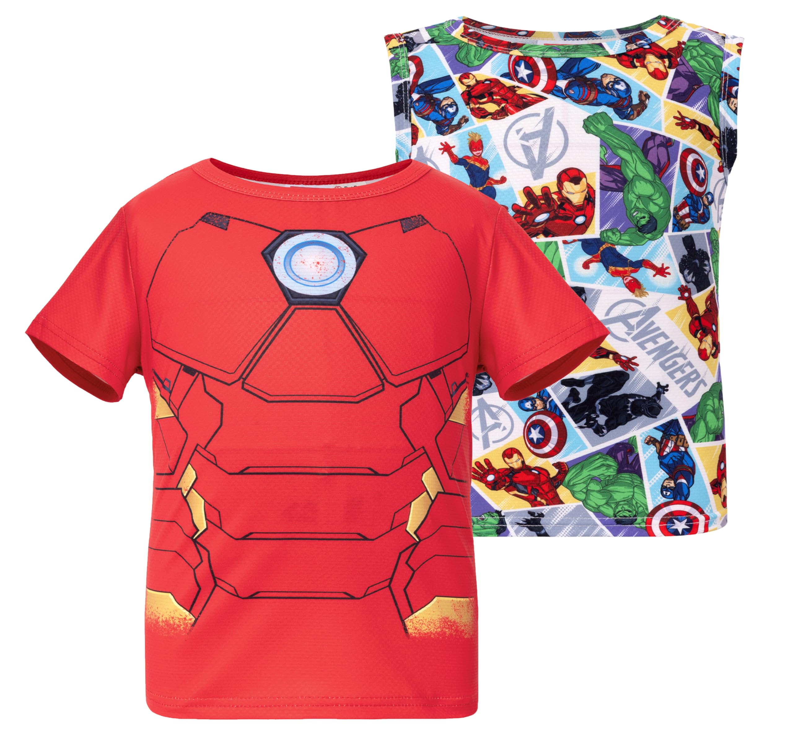 Disney Marvel Spiderman Stitch Star Wars Mickey Boy T-Shirt &amp; Tank Set 2-9Y
