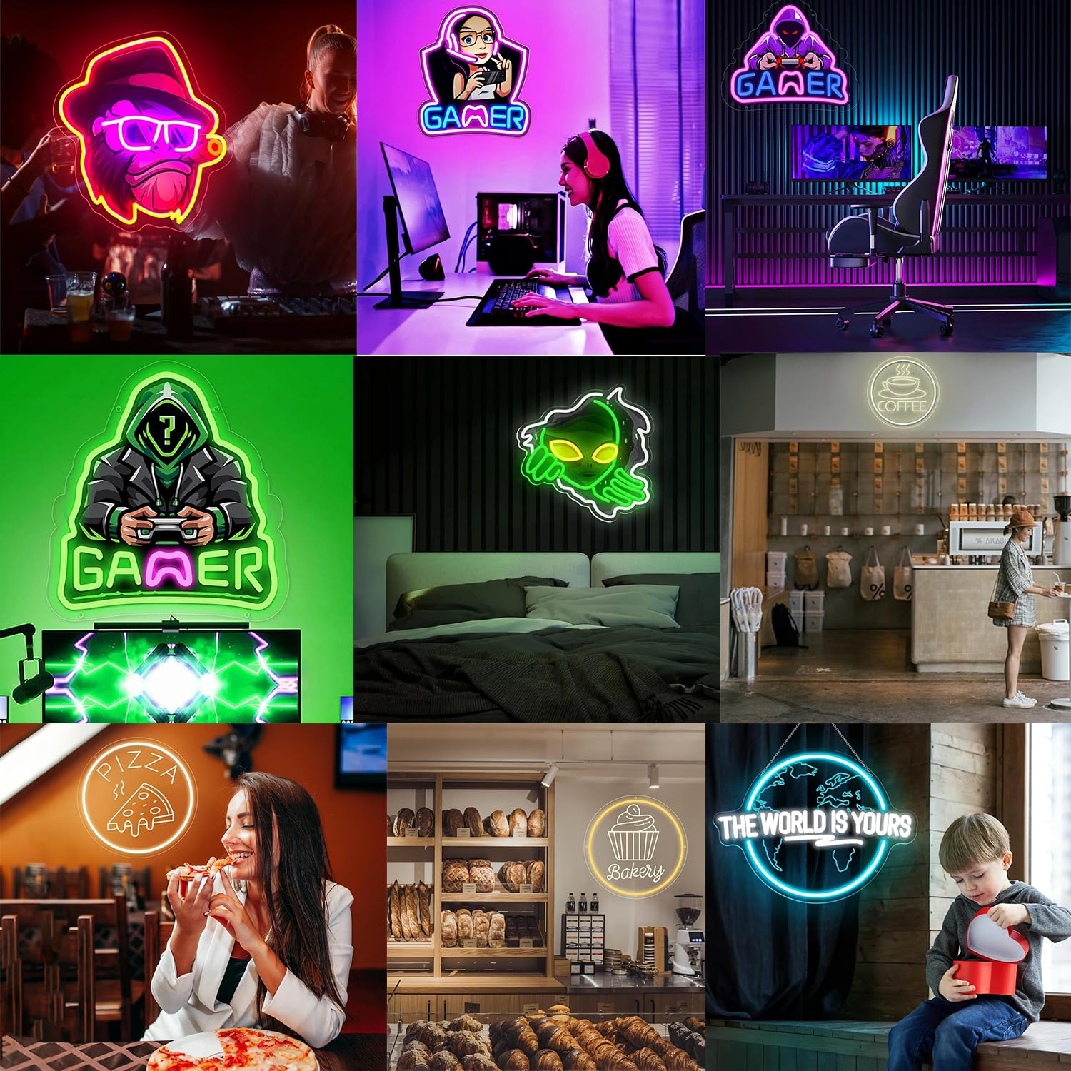 Logo Neon Schild Personalisiert UV-Bedruckt LED Leuchtschilder | Neon Sign Personalisiert LED Schriftzug für Großes Logo Neonlichtschild, Geburtstag Party, Bar, Nägel, Schönheit
