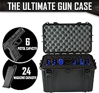 Vista 2 de Estuche para pistola Doro para 6 pistolas 24 con inserto de espuma MyCaseBuilder personalizado, resistente al agua, armas de fuego tácticas