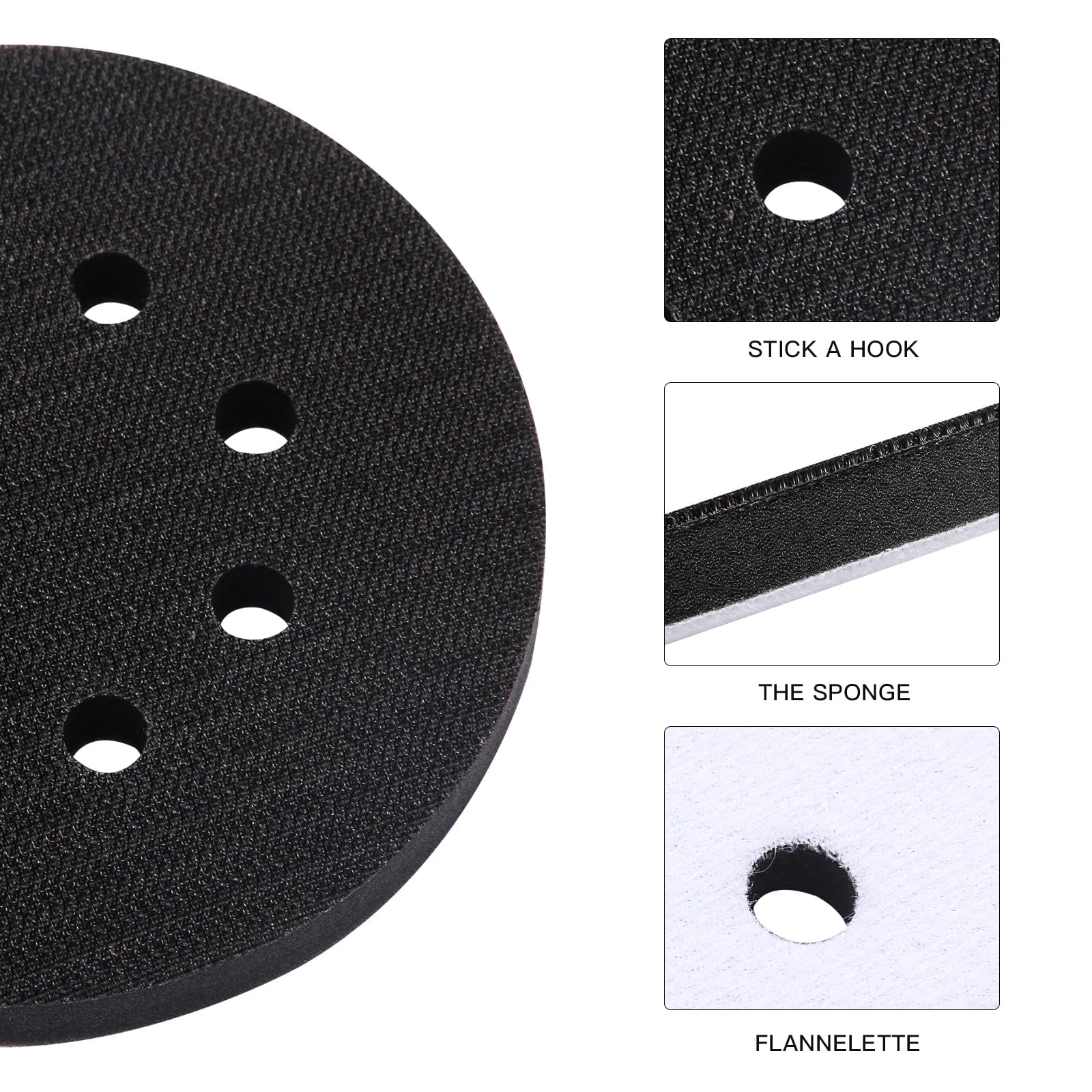 Foam Sanding Pads - 6 Pack for Orbital Sander -5 Foam Sanding Pads - 6 Pack for Orbital Sander -5