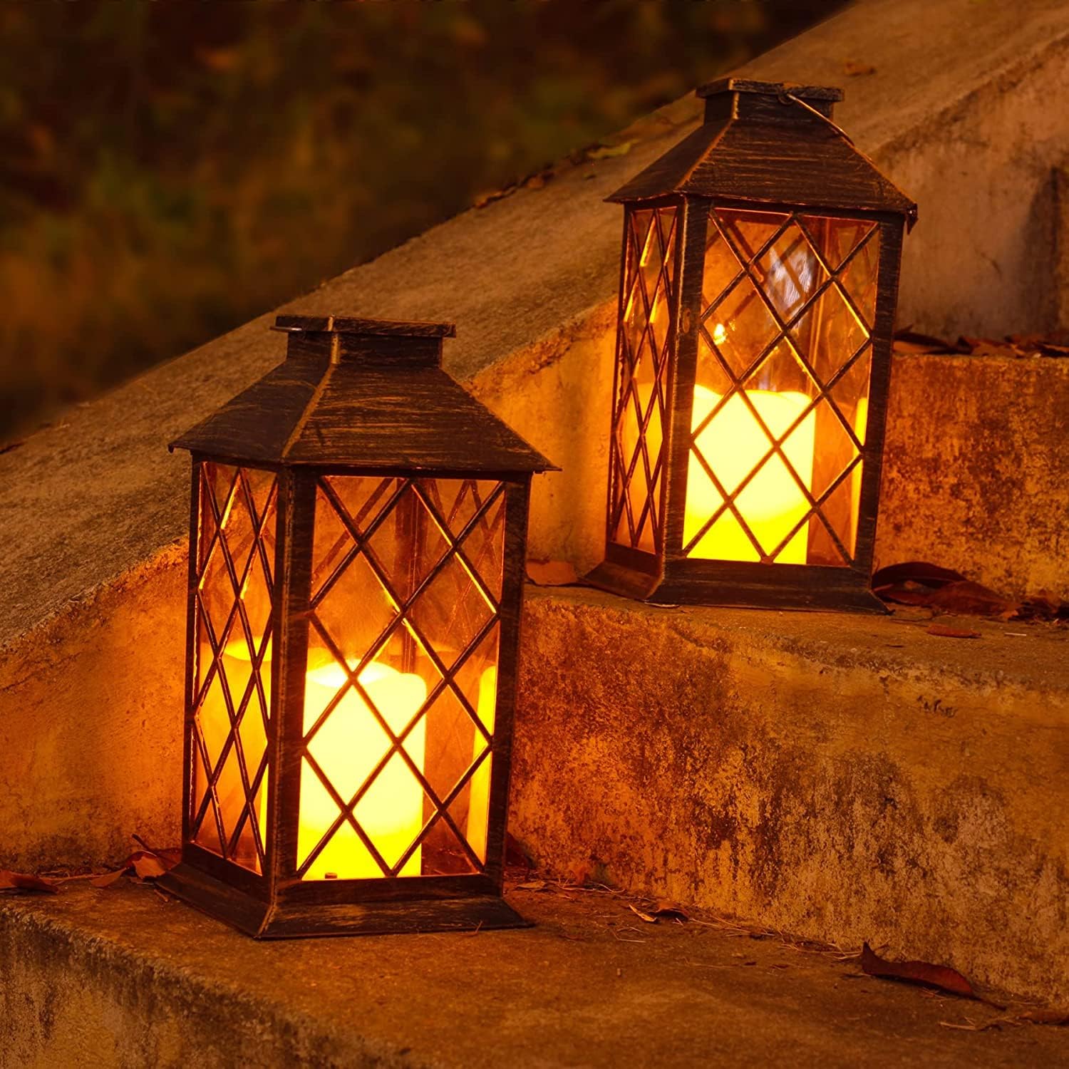 JoeRita 2 Pack Garden Lights Outdoor Solar Candles Lantern IP44