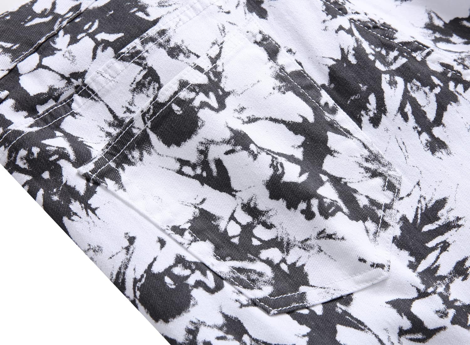 Men's Skinny Stretch Jeans Fashion Printed Slim Fit Jeans Comfort Flex Waist Casual Pants - Image 7