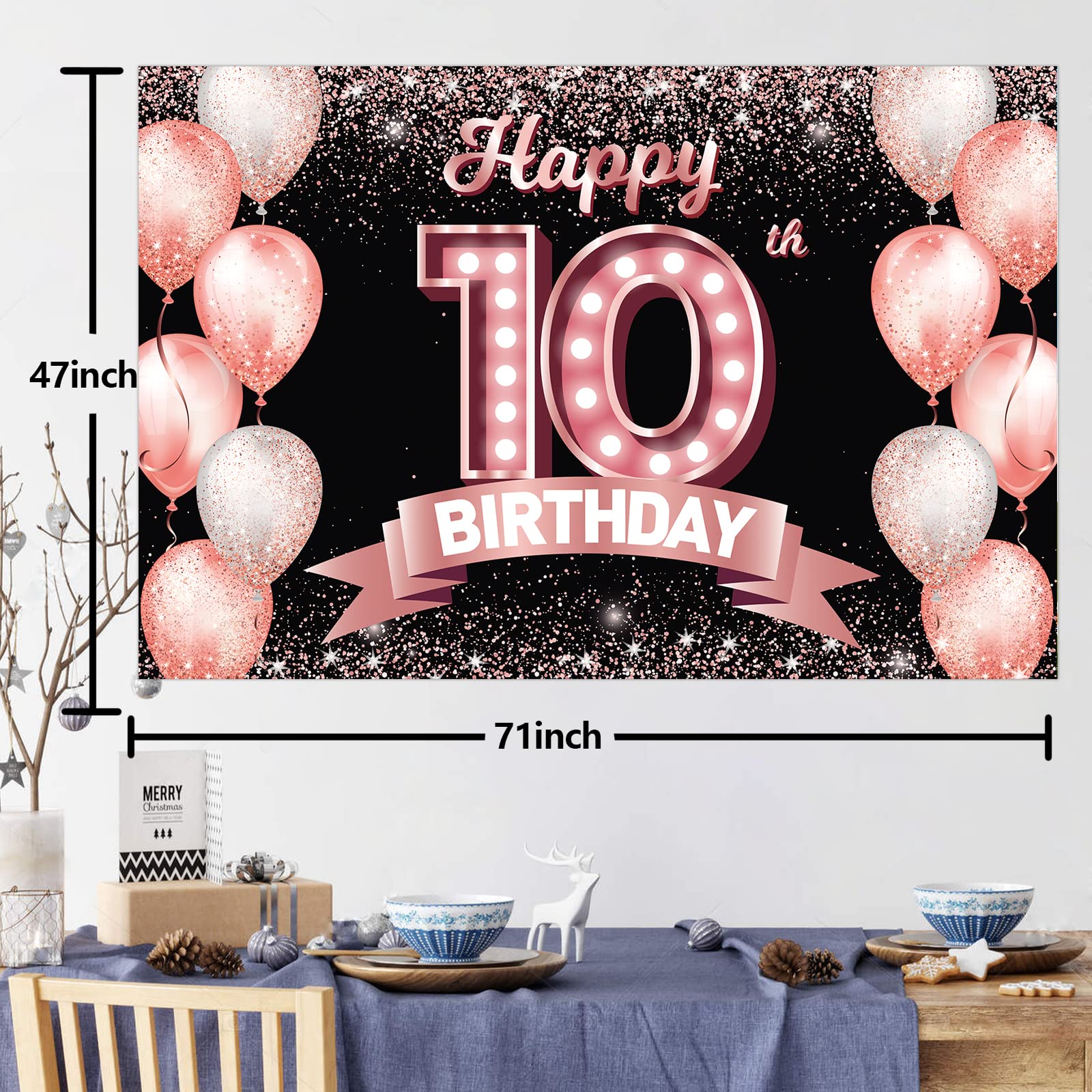10. Geburtstagsdeko In Roségold Für Mädchen – Inkl. Folienballons, Banner, Girlande, Schärpe & Konfetti-Ballons – Komplett-Set Für Die Mottoparty