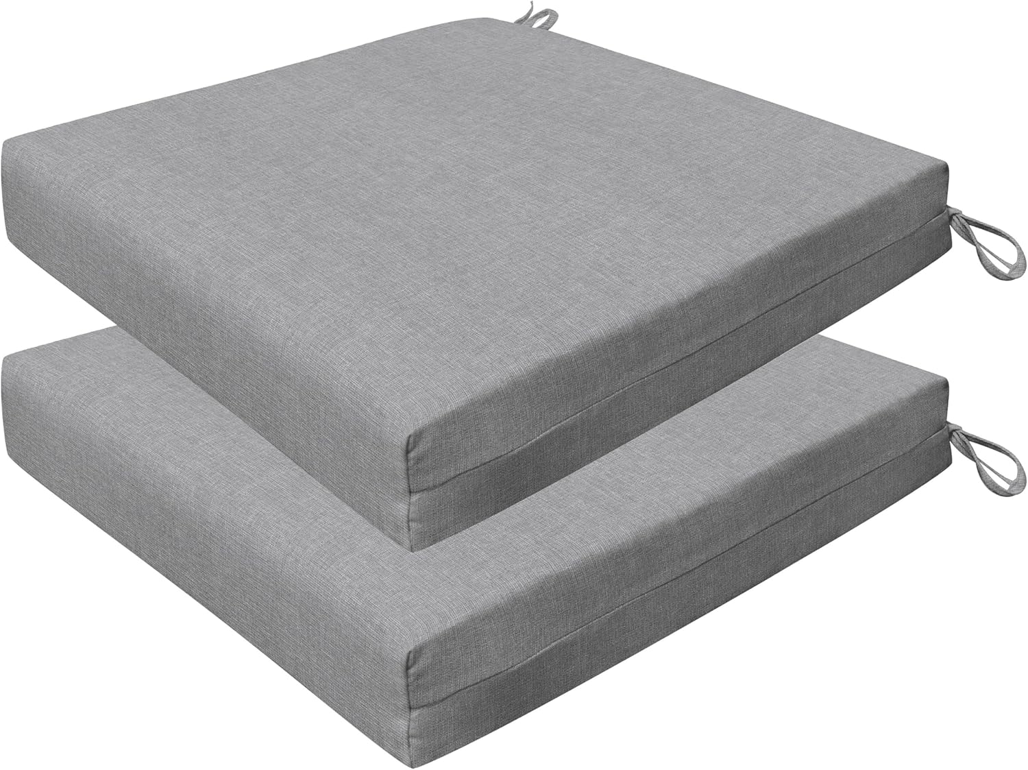 Honeycomb Outdoor Cushion Set 20 x 20, Textured Solid Platinum Grey Dining Patio Cushions