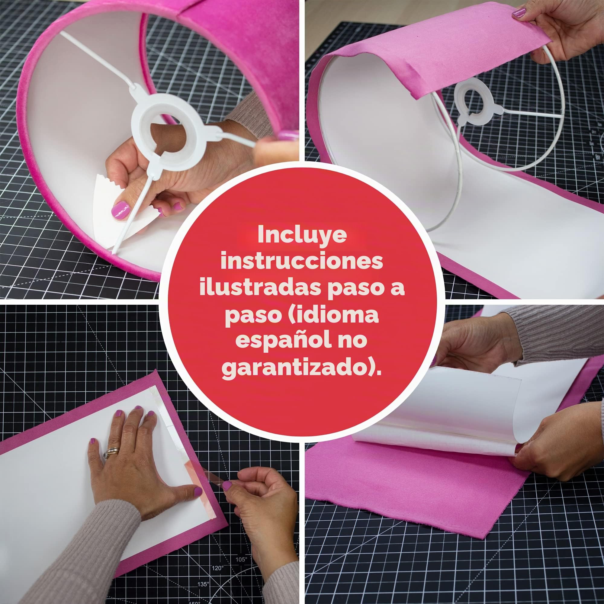 Needcraft DIY Kit de Pantalla de Lámpara de 20 cm, Resina, Marrón, Floral, Empire, Montaje en Techo