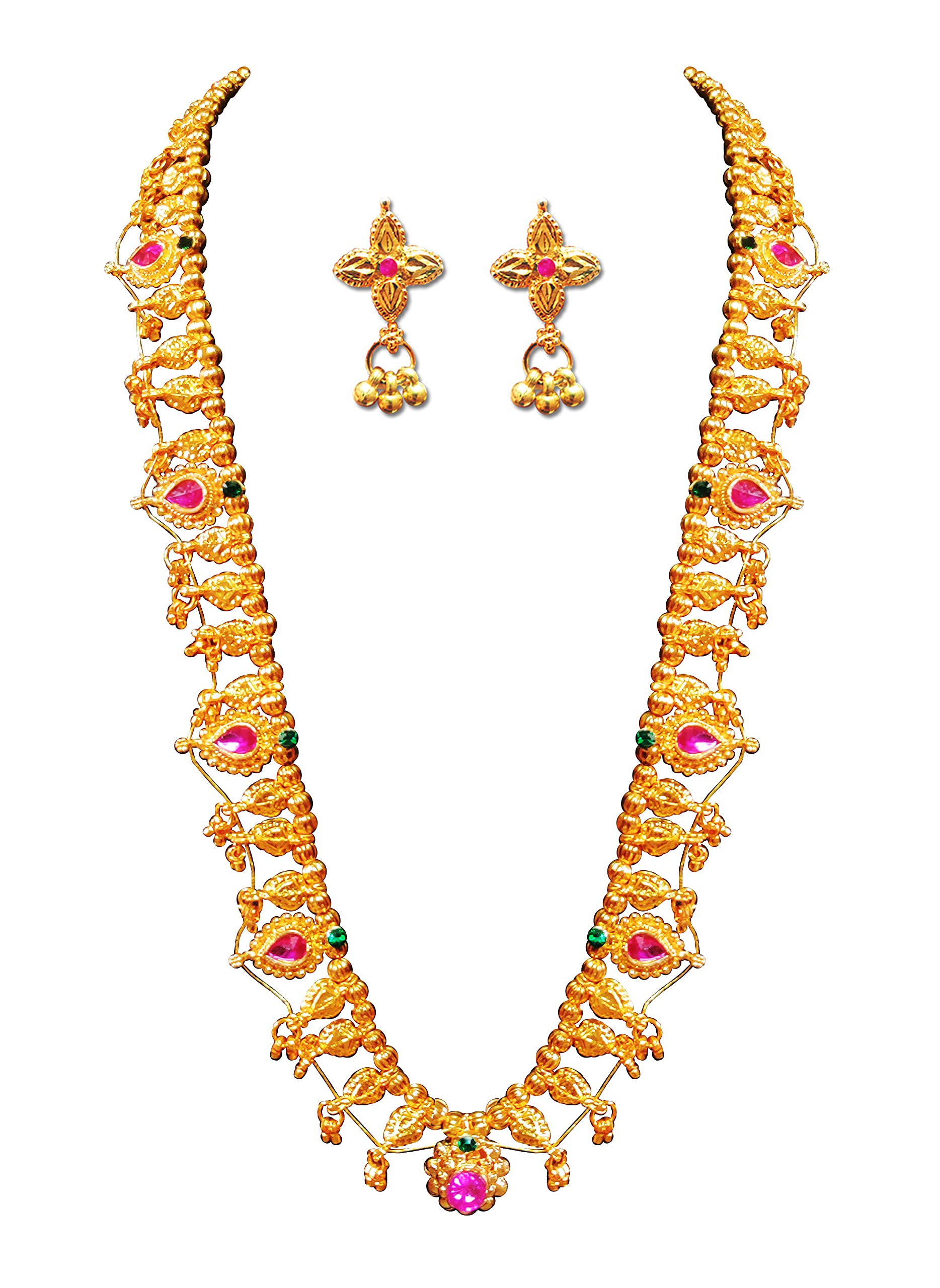 Kolhapuri Saaj Necklace Set Jewellery Set with Earring - Traditional Necklace Set for women stylish (B097DPX9BK) Amazon Price History, Amazon Price Tracker