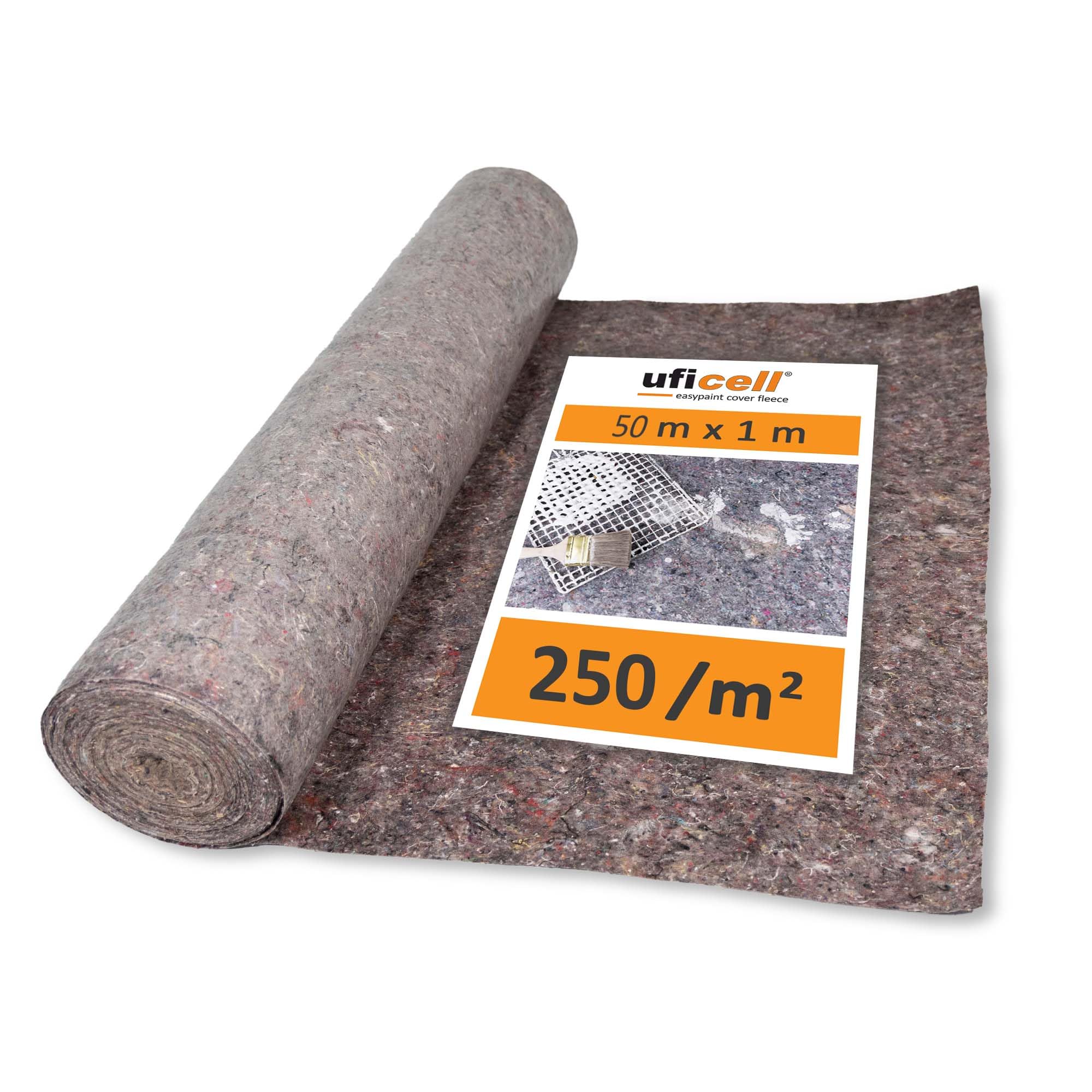 easypaint® Premium Painter's Fleece [50 m²] - Protective Fleece with PE Anti-Slip Effect - Weight: 250 g/m² - Cover Fleece is The Perfect Surface Protection for Floor coverings