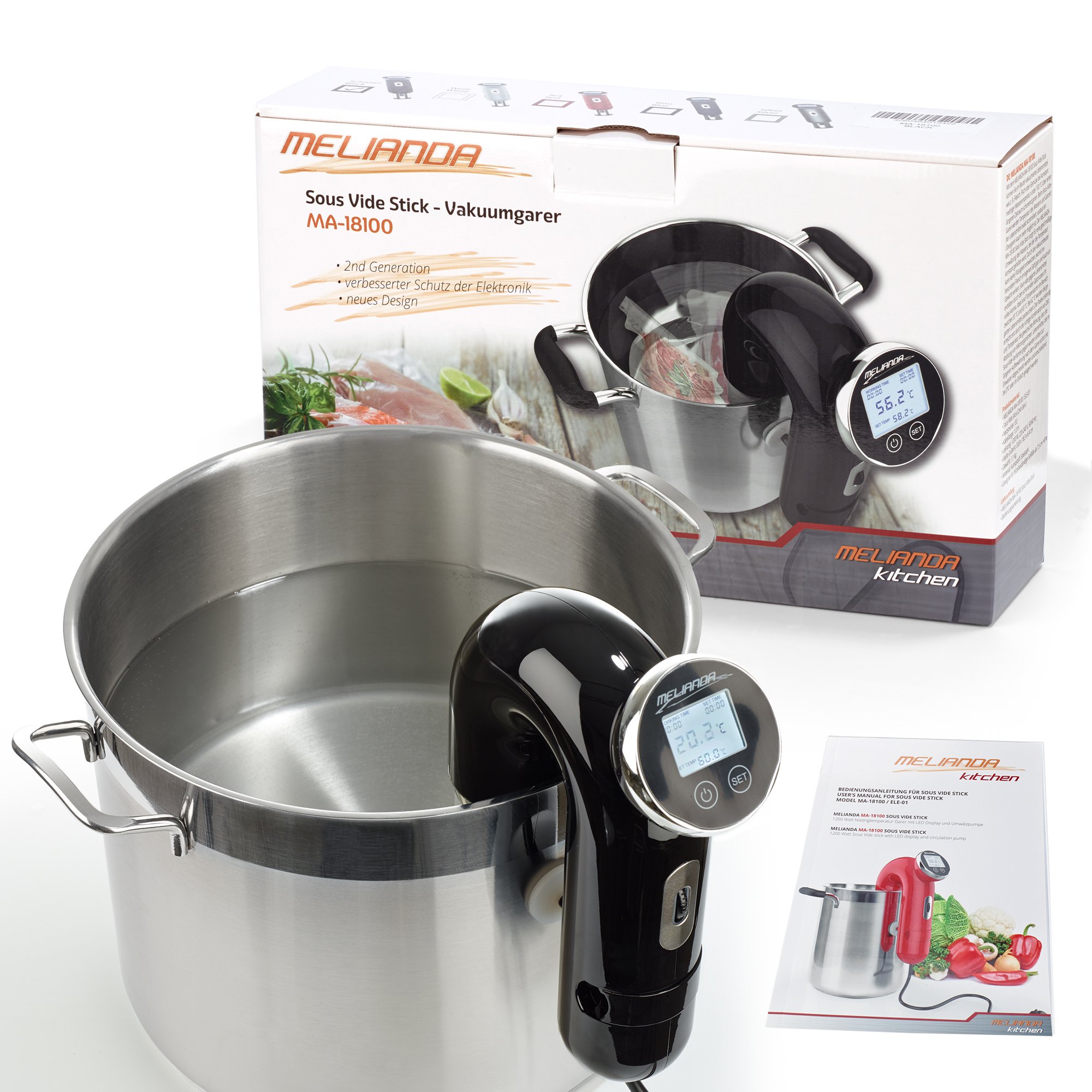 MA-18100 Sous Vide Stick Niedrigtemperatur Vakuumgarer Digital-Timer schwarz