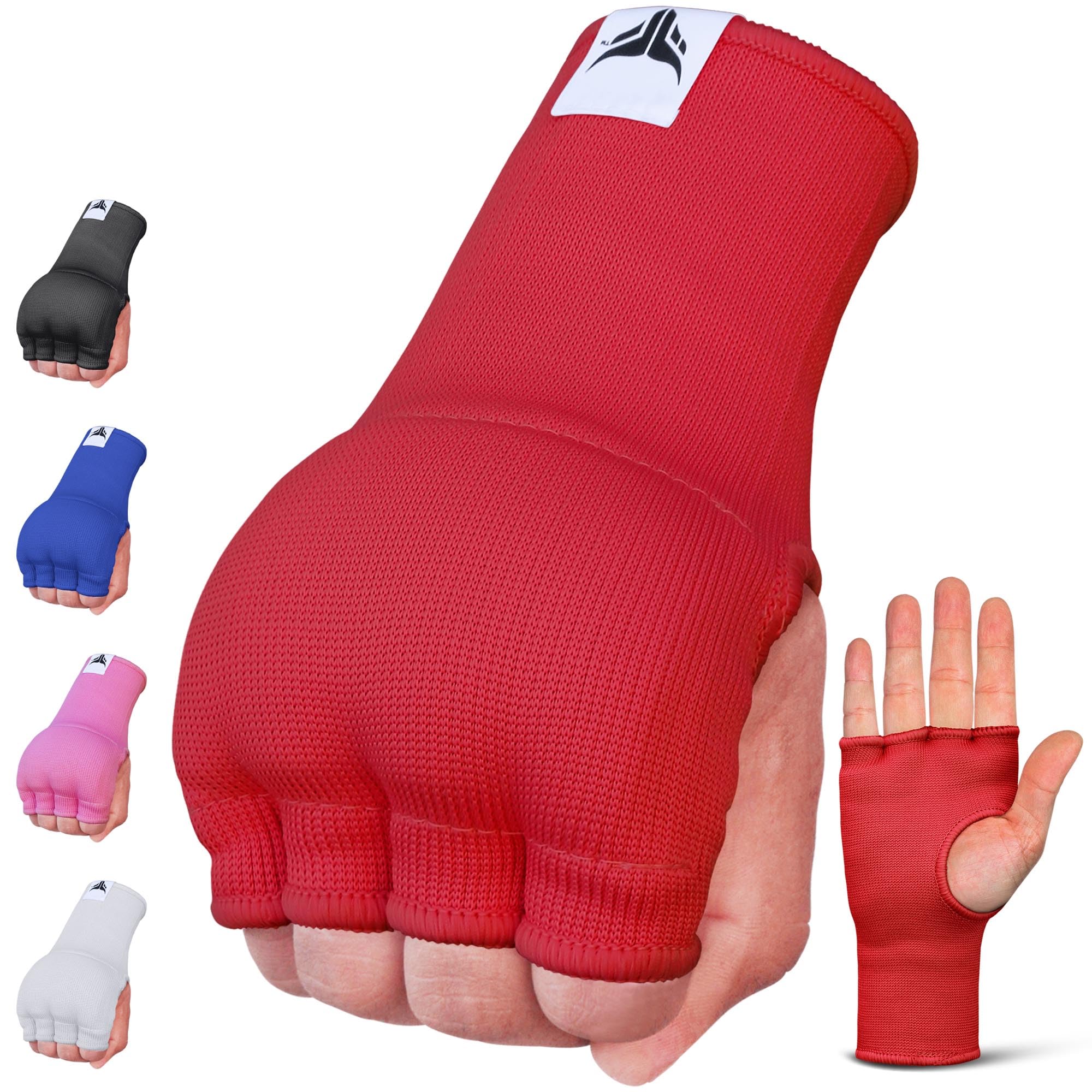 Mytra Fusion Inner Gloves Elastic Quick Easy Gel Padded Boxing Hand Wraps for Men & Women Boxing Wraps for MMA, Muay Thai, Kickboxing, Punching and Martial Arts (Red, L/XL)