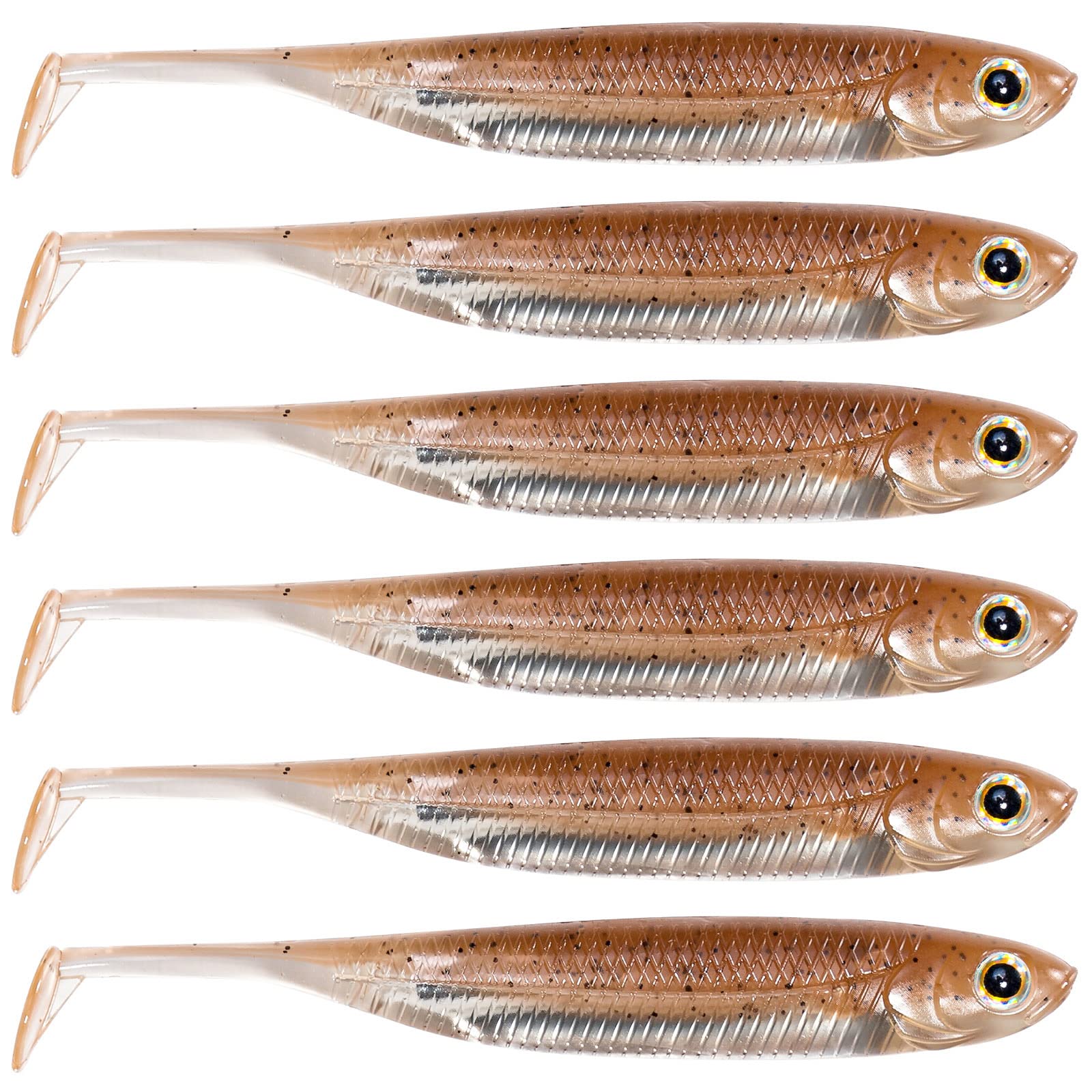Dr.Fish Soft Body Swimbait Paddle Tail Soft Plastic Bass Lure, 2-3/4 to 4-3/4 Inches, Shad Lure Texas Rig Drop Shot Lure